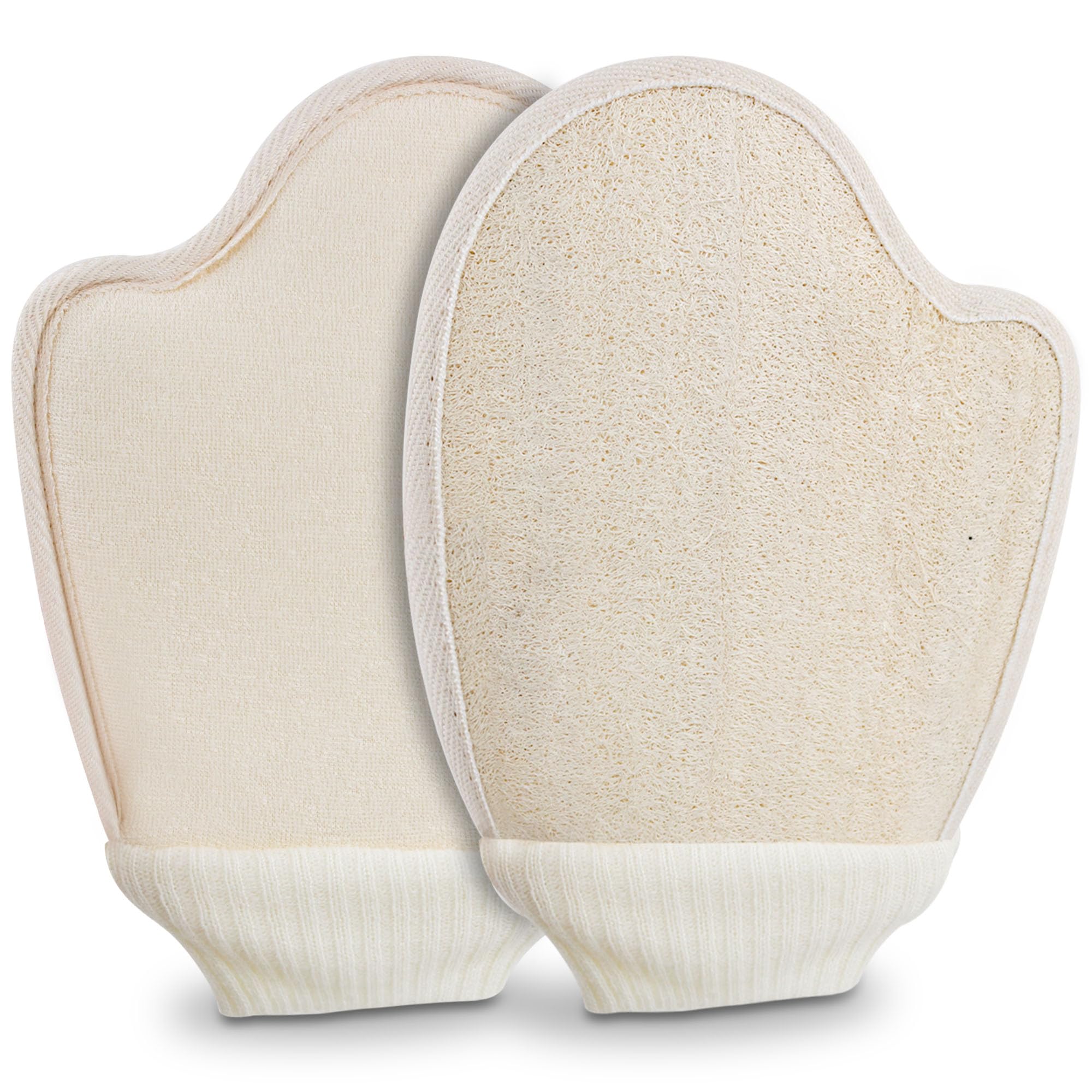 Owiizi Natural Stiff Loofah Back Scrubbers For Shower,Glove Pad Exfoliating Body Scrubber Shower Loofah Sponge Back Loofa For Sh