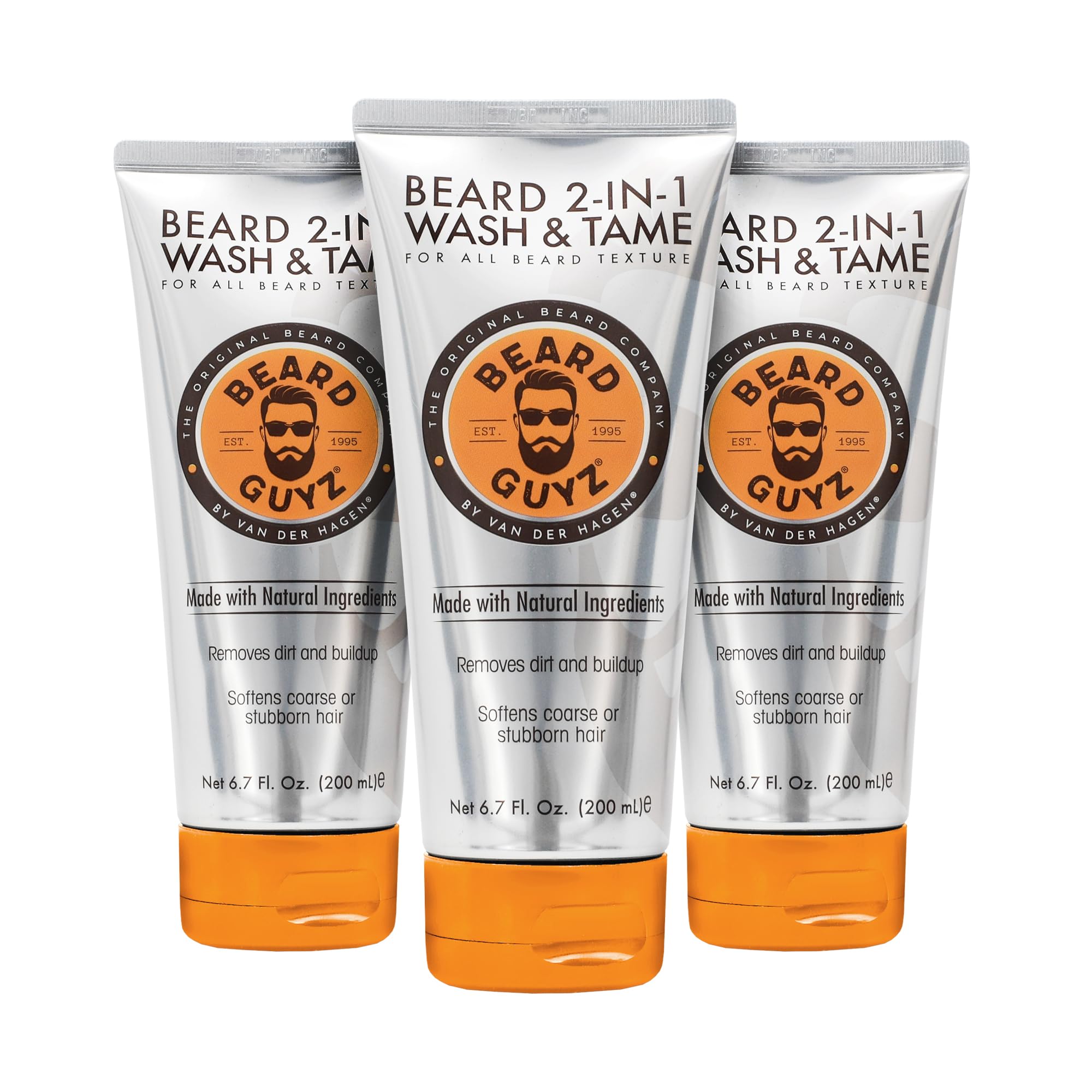 Beard Guyz 2-in-1 Beard Wash and Conditioner, Deep Cleansing Beard Shampoo for Men, Softening & Taming Formula - 6.7 oz (Pack of