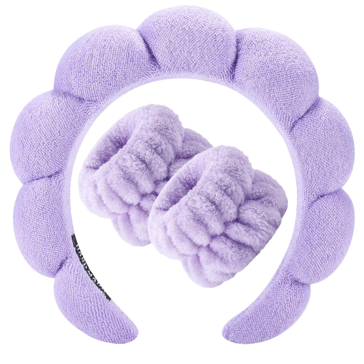 Zkptops Spa Headband for Washing Face Wristband Set Sponge Makeup Skincare Headband Terry Cloth Bubble Soft Get Ready Hairband W