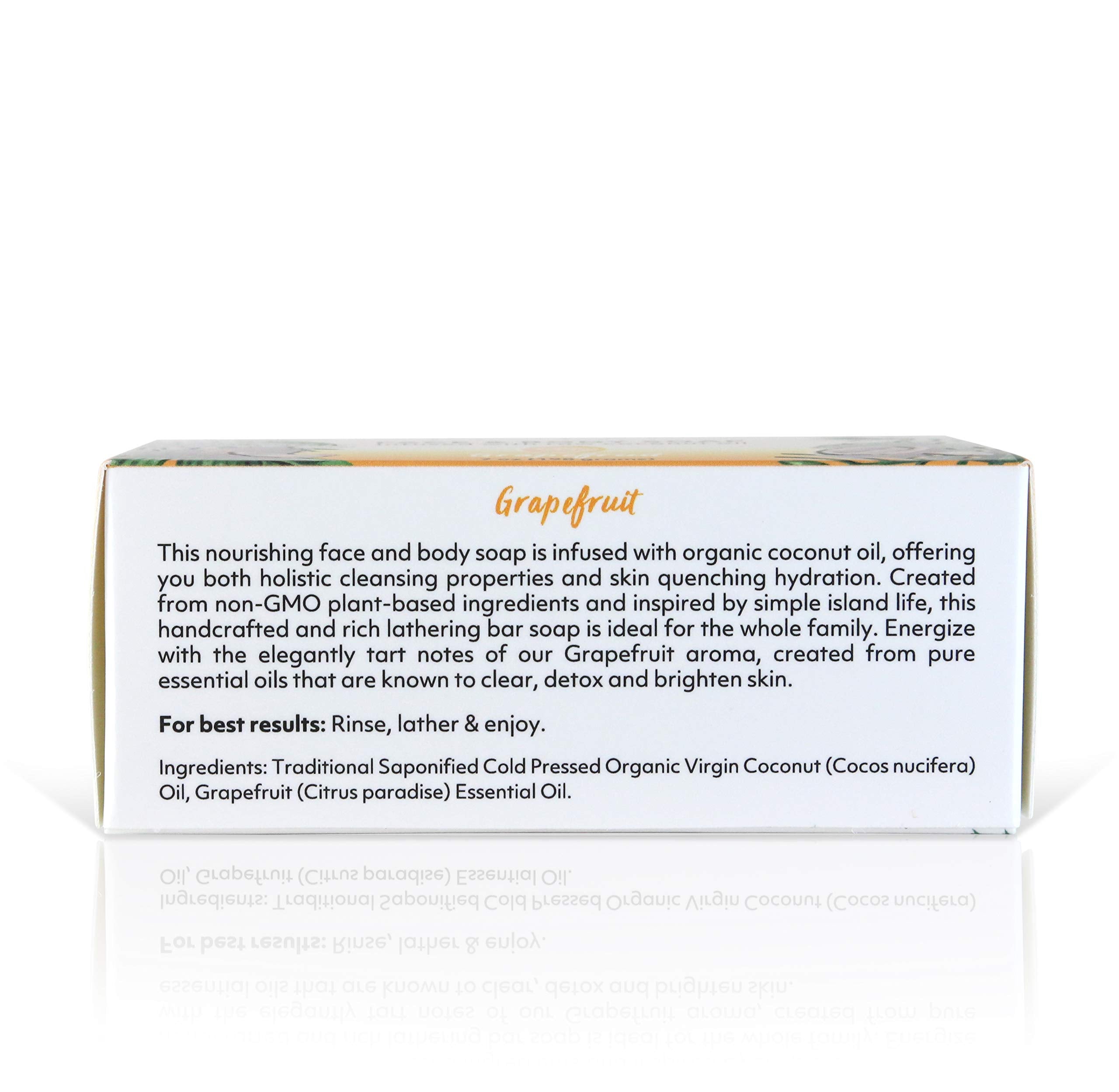 Coco Fiji Soap Bar for Face and Body Infused With Organic Coconut Oil, Grapefruit, Essential Oil, Natural Soap for Moisturizing