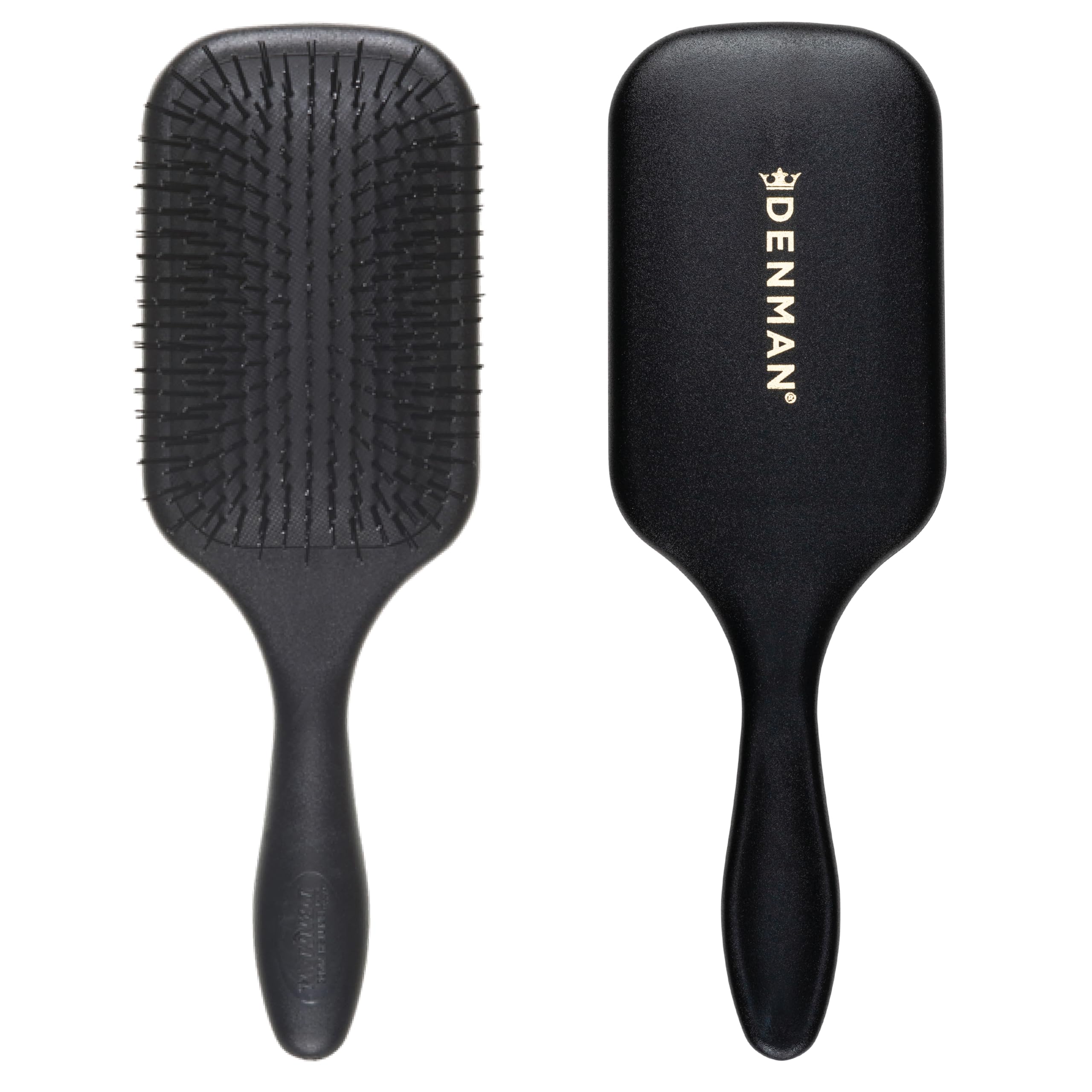 Denman Tangle Tamer Ultra (Black) Detangling Paddle Brush For Curly Hair And Black Natural Hair  use with both Wet & Dry Hair, 