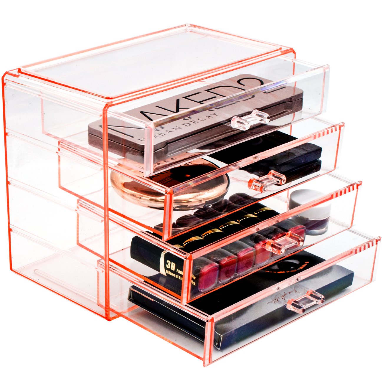 Sorbus Clear Cosmetics Makeup Organizer - Space Saving Acrylic Jewelry  Make Up Organizers And Storage Display - Stylish Makeup