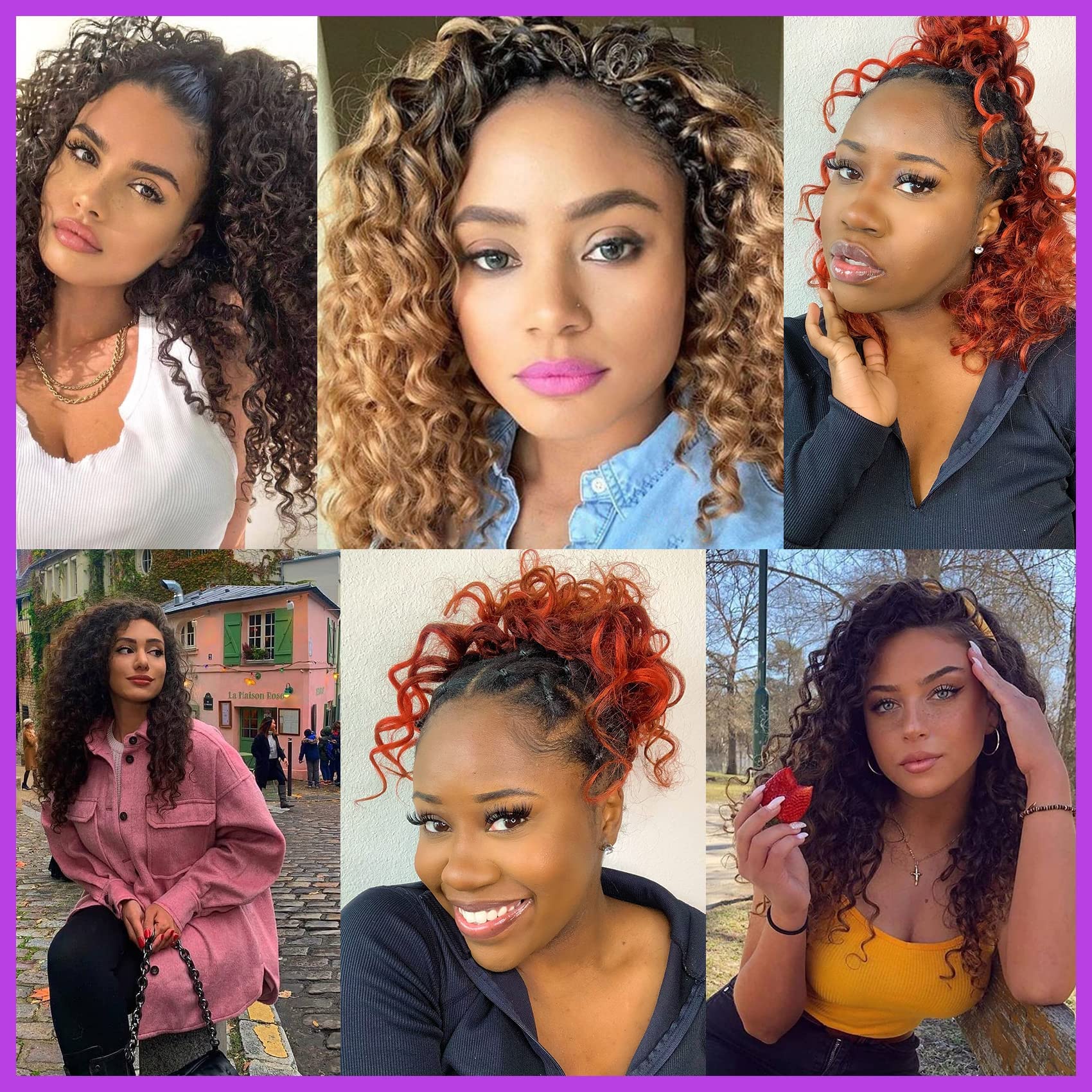 Ocean Wave Crochet Hair Deep Wave Crochet Natural Ombre Red Ocean Wave Braids Hair Synthetic Crochet Braiding Hair Extensions 8