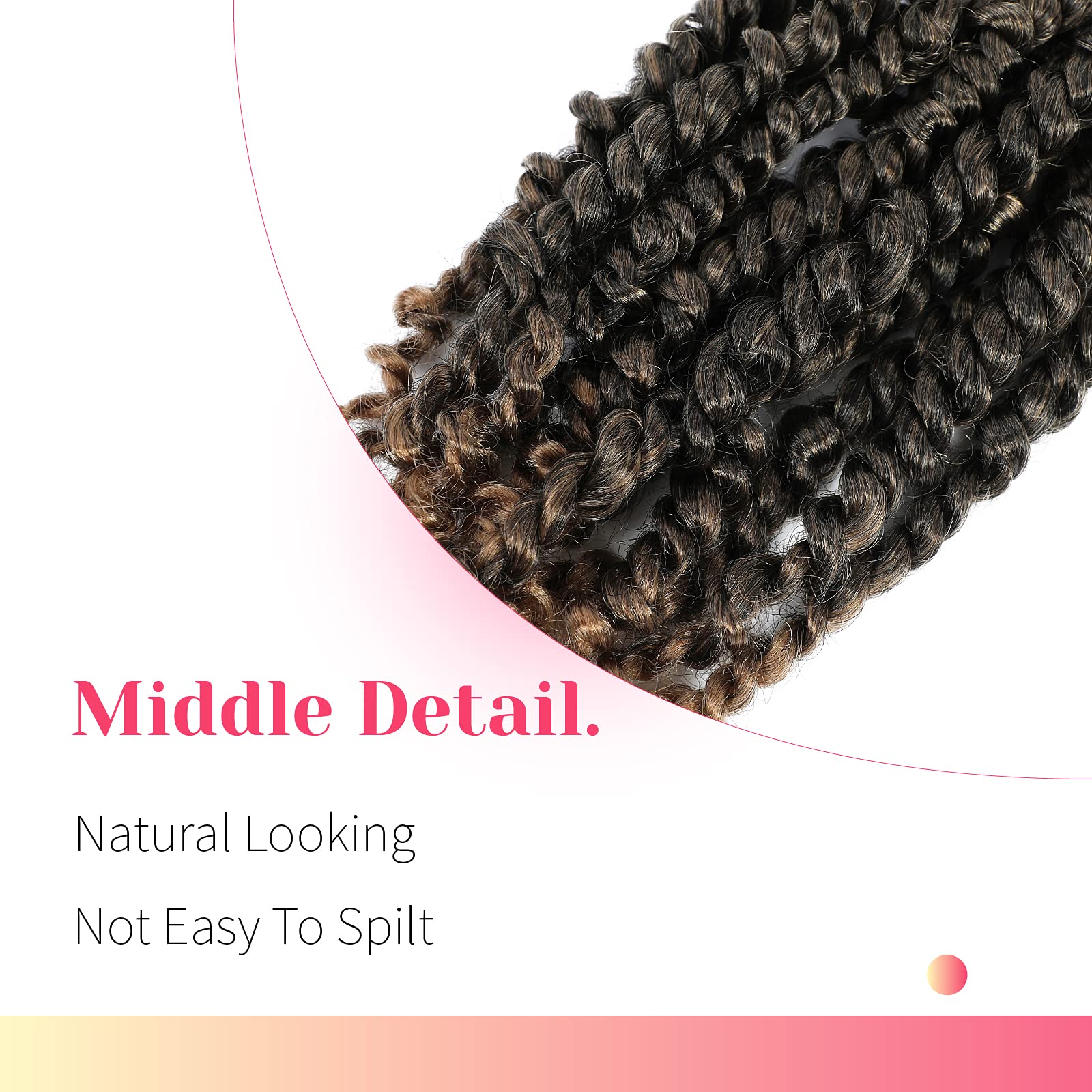 The BOHOBABE Pre-twisted Passion Twist Crochet Hair 16 Inch Pre-looped Crochet Passion Twist Braiding Hair 8 Packs Soft Bohemian