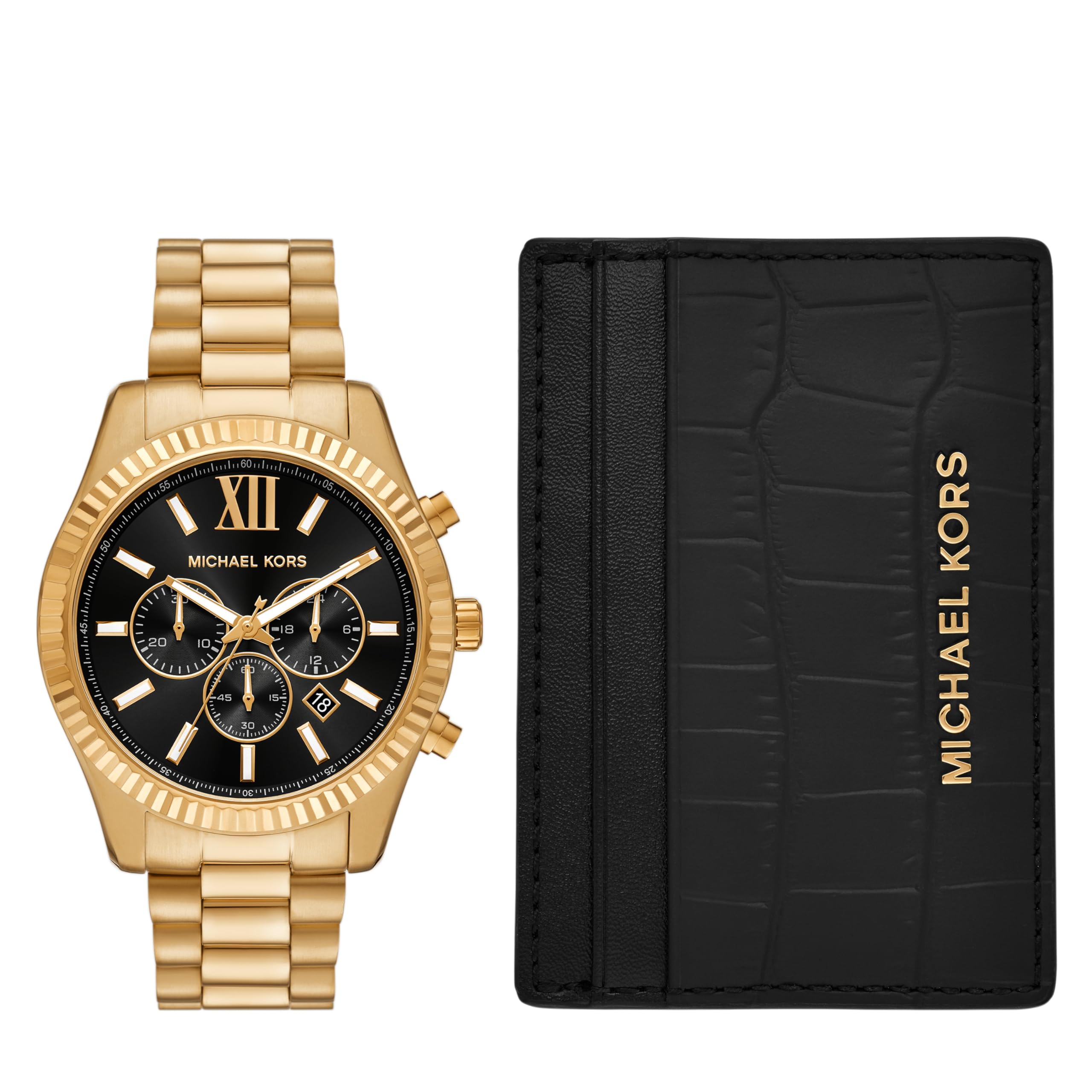 Michael Kors Lexington Gold Quartz Stainless Steel Watch Mk9245Set