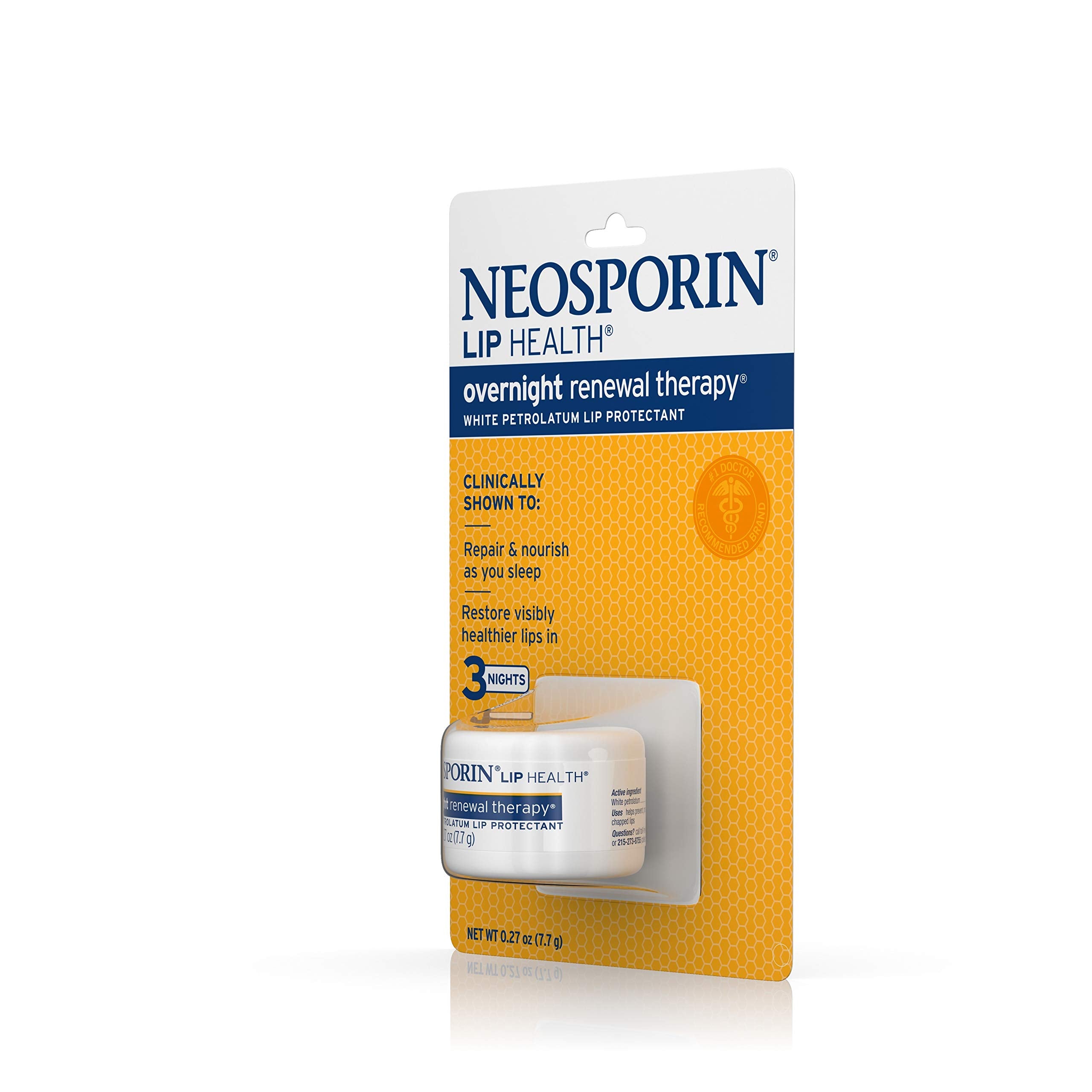 Neosporin Lip Health Overnight Healthy Lips Renewal Therapy Petrolatum Lip Protectant, 0.27Oz. (Pack Of 2)