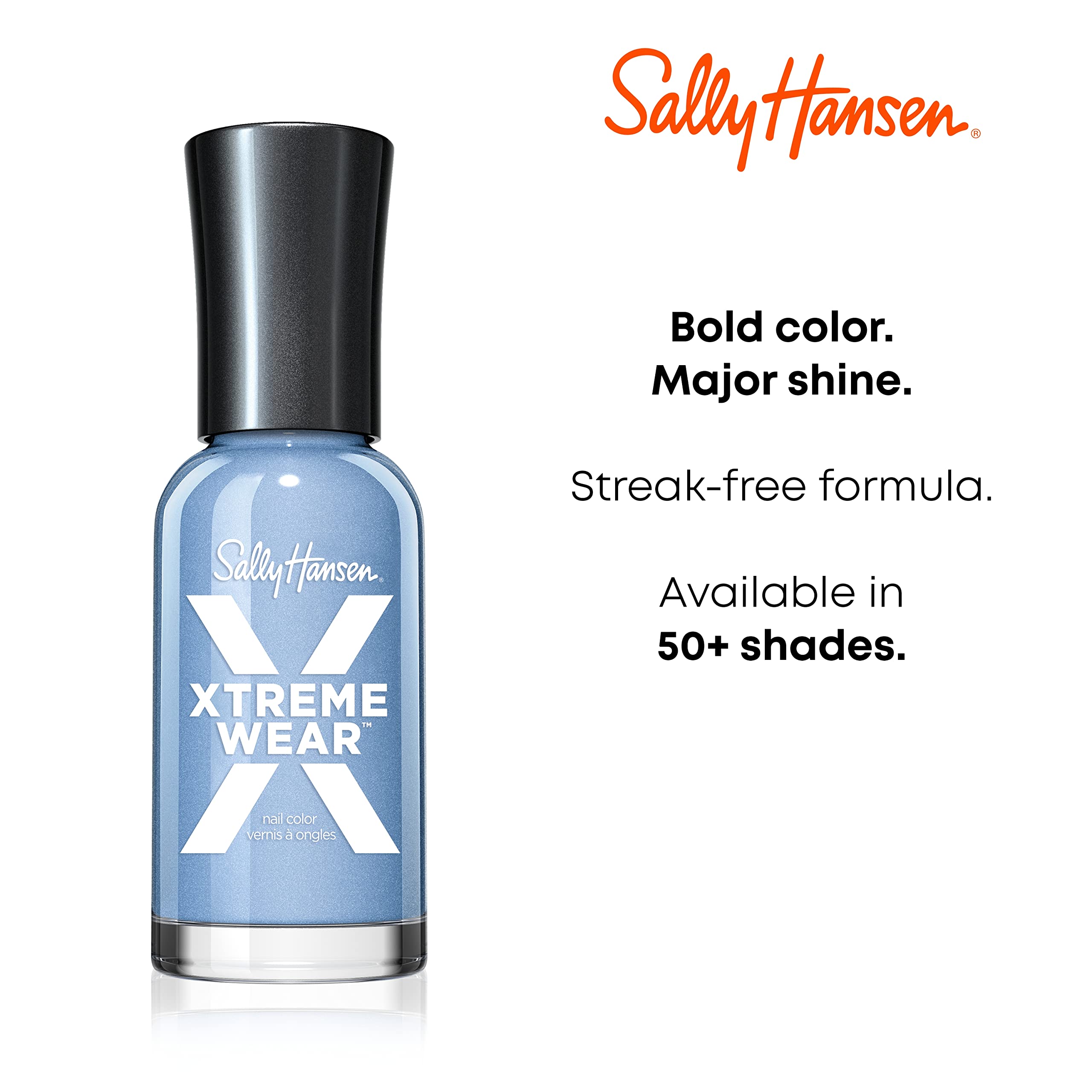 Sally Hansen Xtreme Wear Nail Polish, Streak-Free, Shiny Finish, Long-Lasting Nail Color, White On, 04 Fl Oz (Pack Of 1)