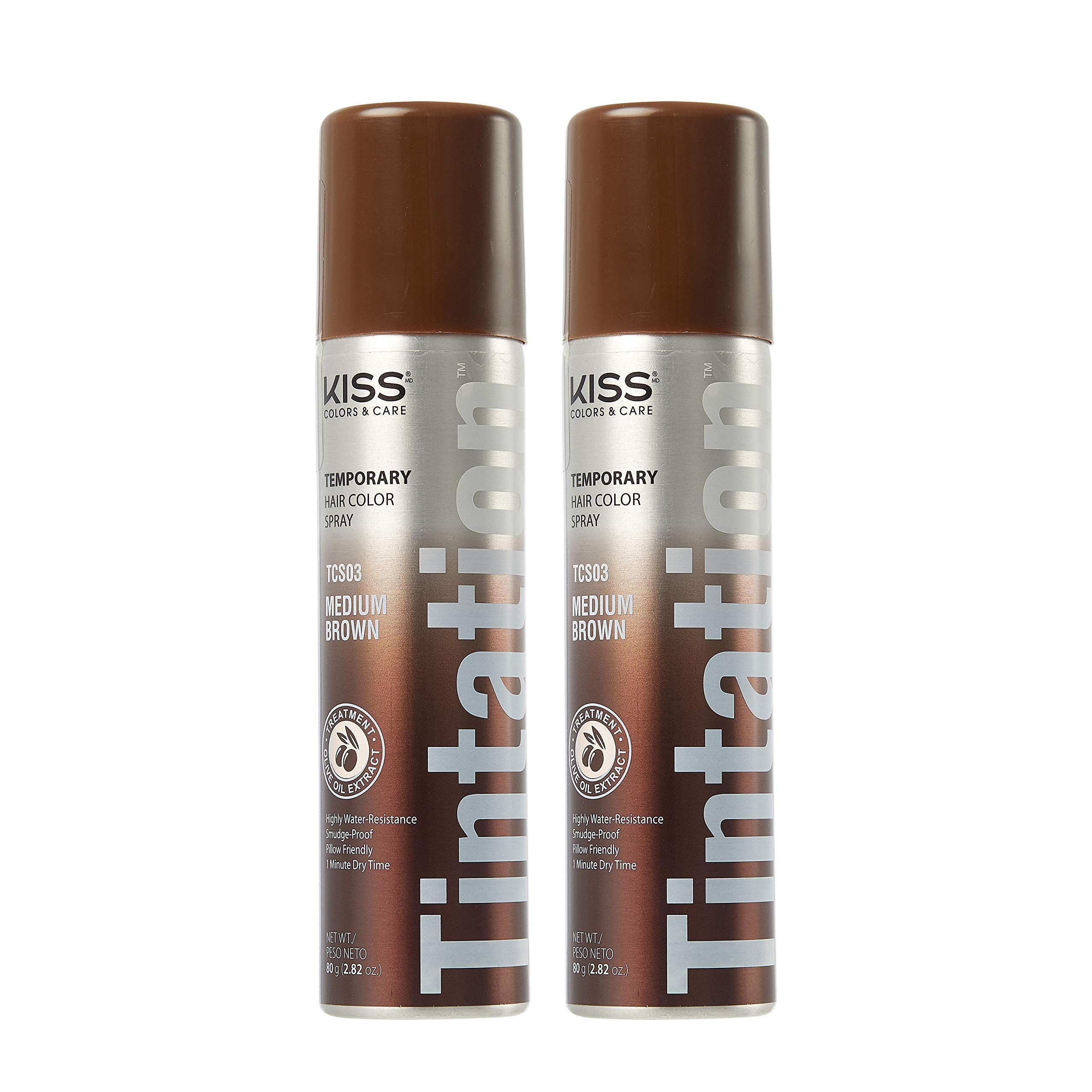 Red By Kiss Tintation Temporary Hair Color Spray, Instant Gray Root Cover Up, Water-Resistant, Smudge-Proof, Easy Wash Out, Hair