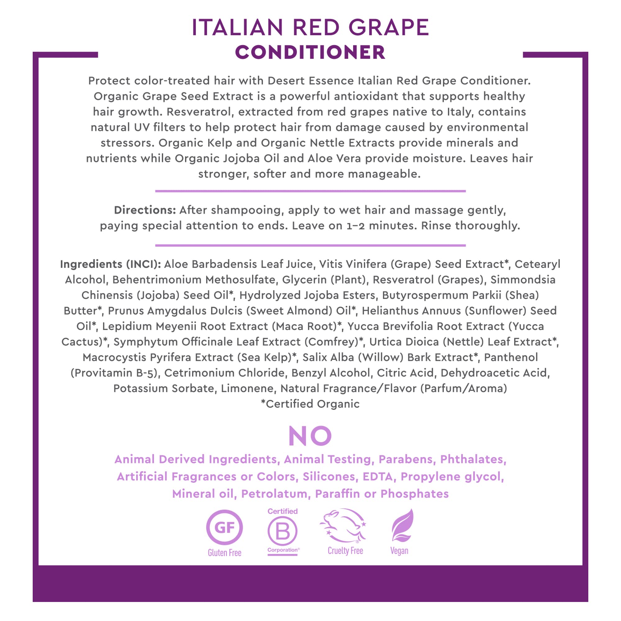 Cond,Italian Red Grape By Desert Essence - 8 Oz, 3 Pack