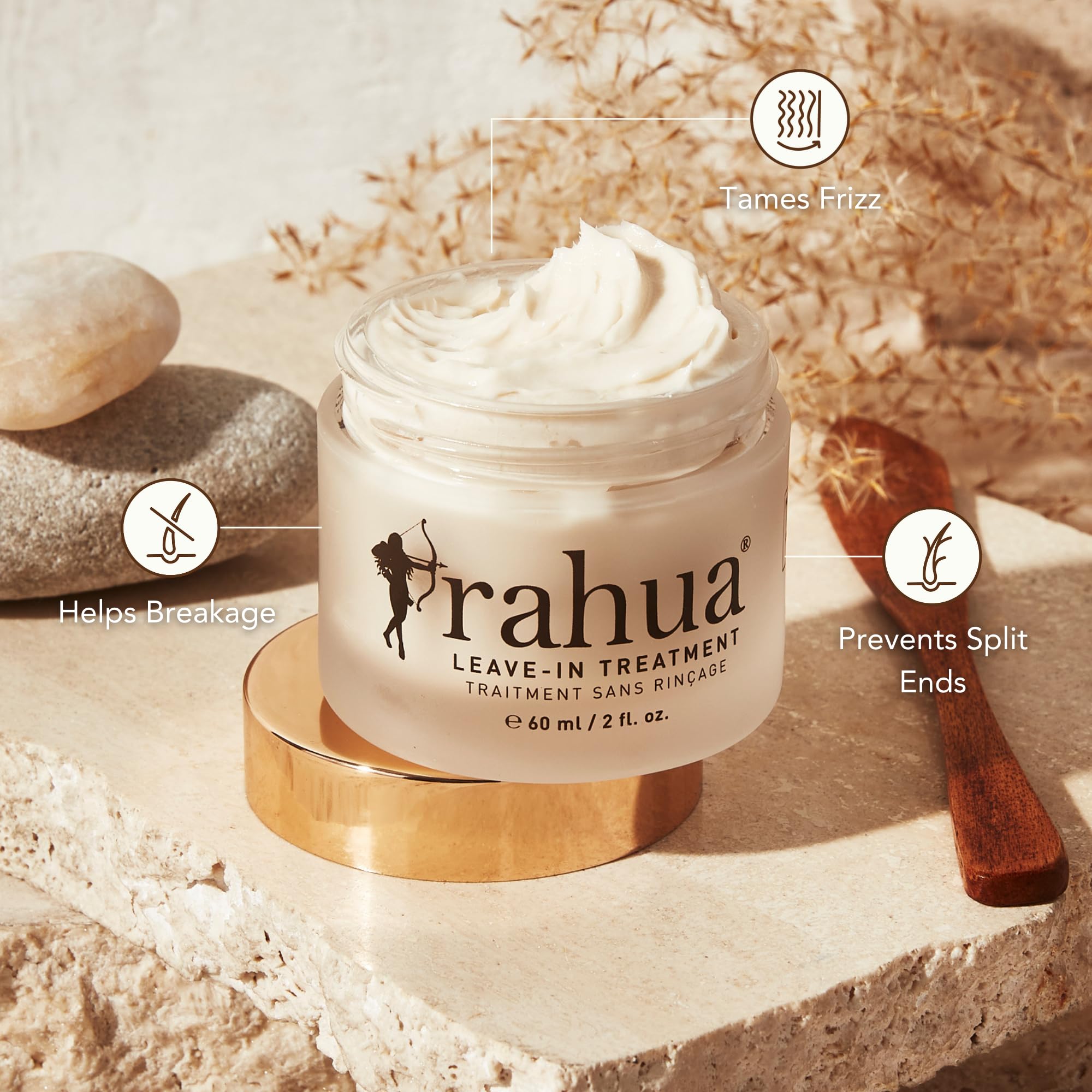 Rahua Leave-in Treatment 2 Fl Oz, for Air Drying and Anti-frizz, Prevents Breakage and Split Ends for Men and Women