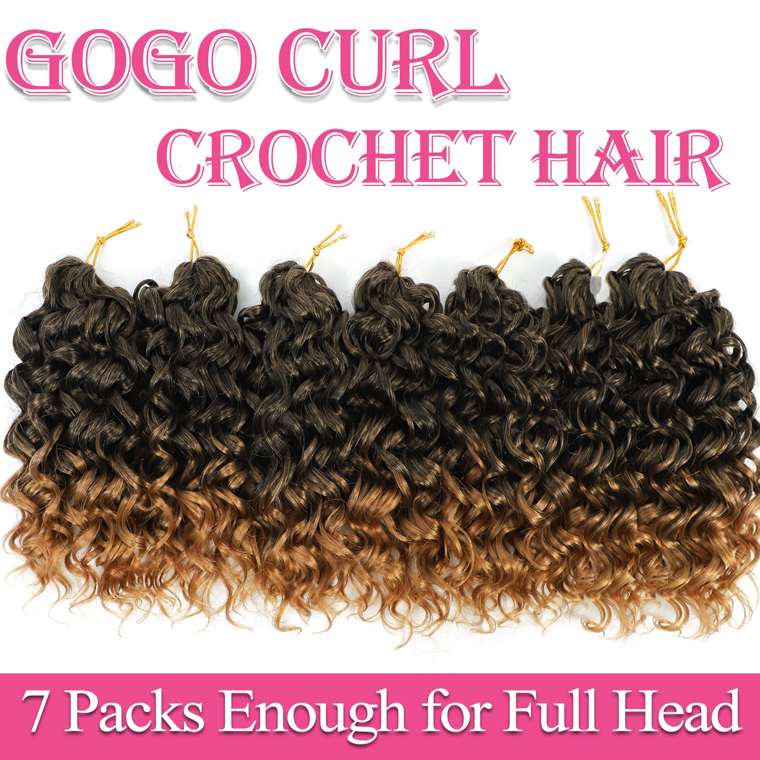 Gogo Curl Crochet Hair 10 Inch Short Curly Crochet Hair For Black Women Beach Curl Water Wave Curly Crochet Braids Hair, Deep Wa
