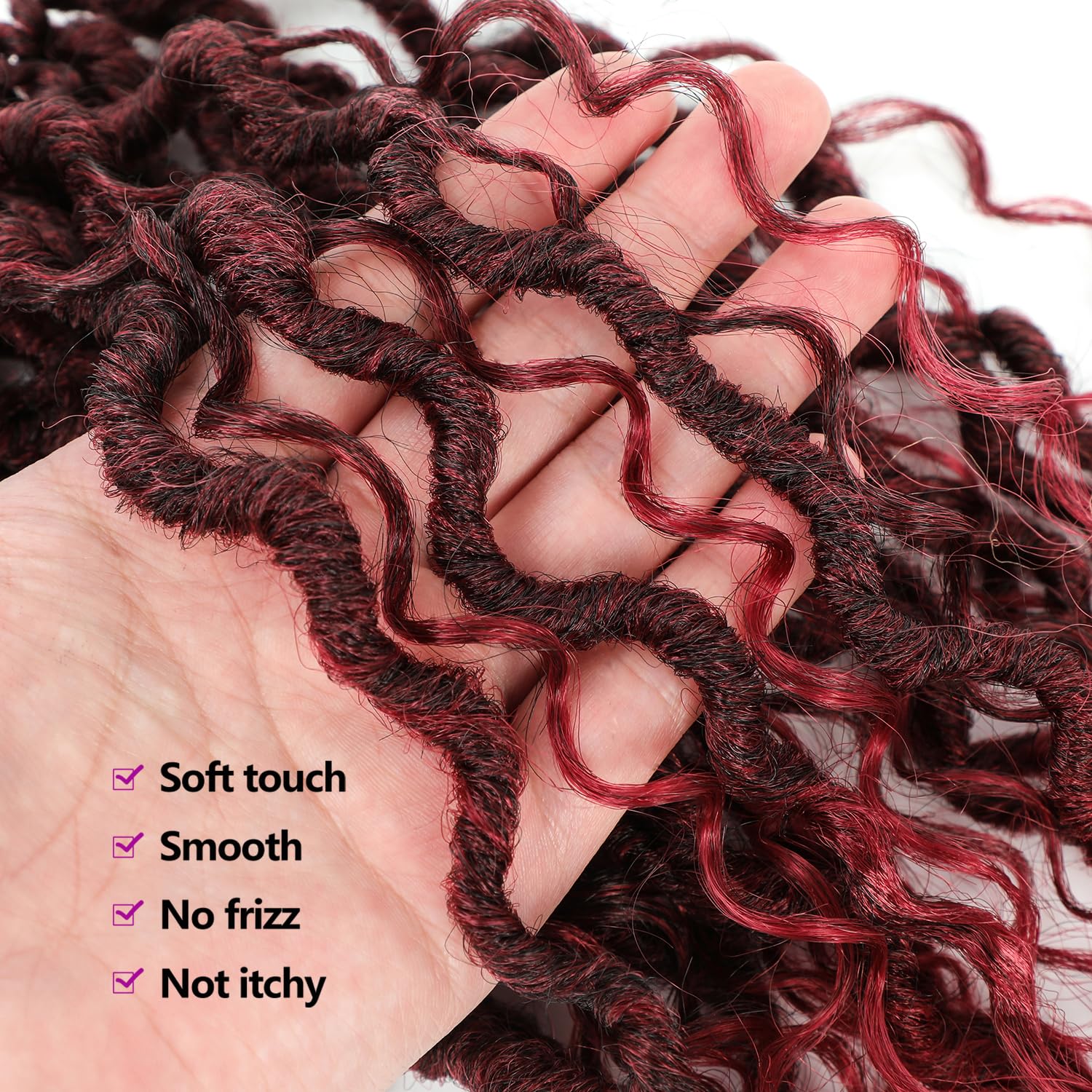 Forevery Faux Locs Crochet Hair 16 Inch Goddess Locs Crochet Hair 6 Packs Prelooped Crochet Hair For Black Women, Crochet Locs W