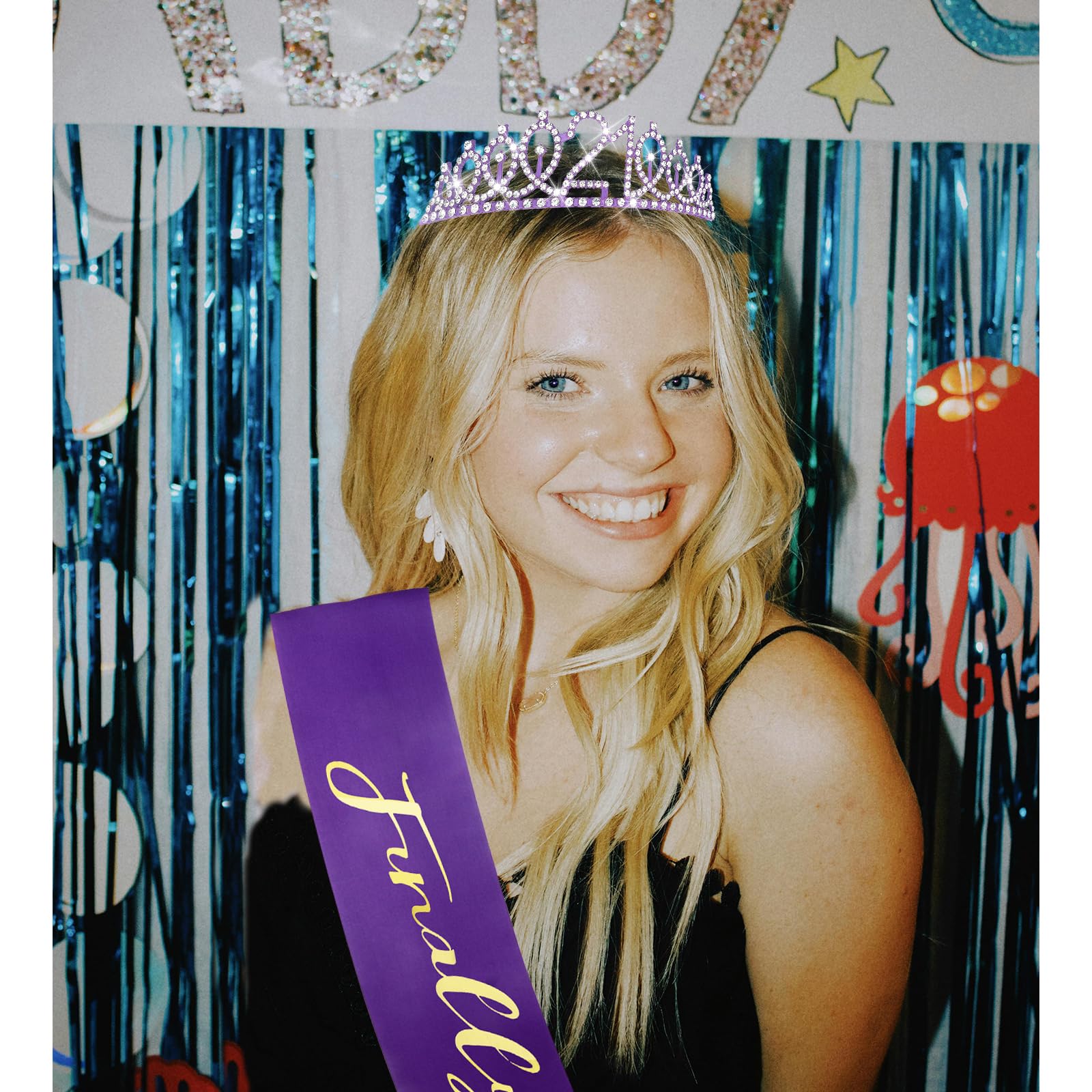 Cieher Purple 21St Birthday Sash And Tiara, 21St Pruple Birthday Decorations For Her 21St Birthday Gifts Purple 21St Birthday Sa