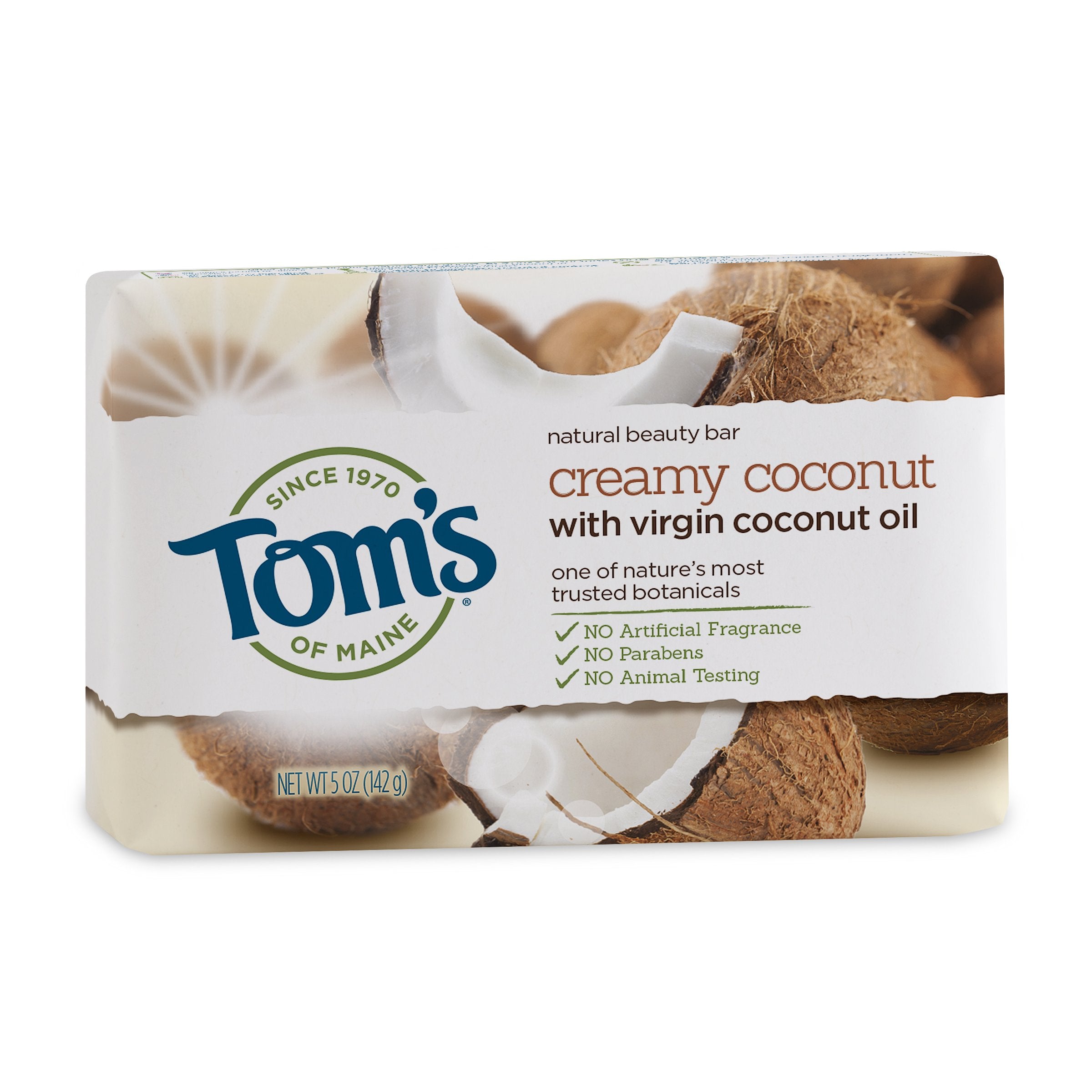 Tom's of Maine Natural Beauty Bar Soap with Virgin Oil, Coconut, 5 Ounce