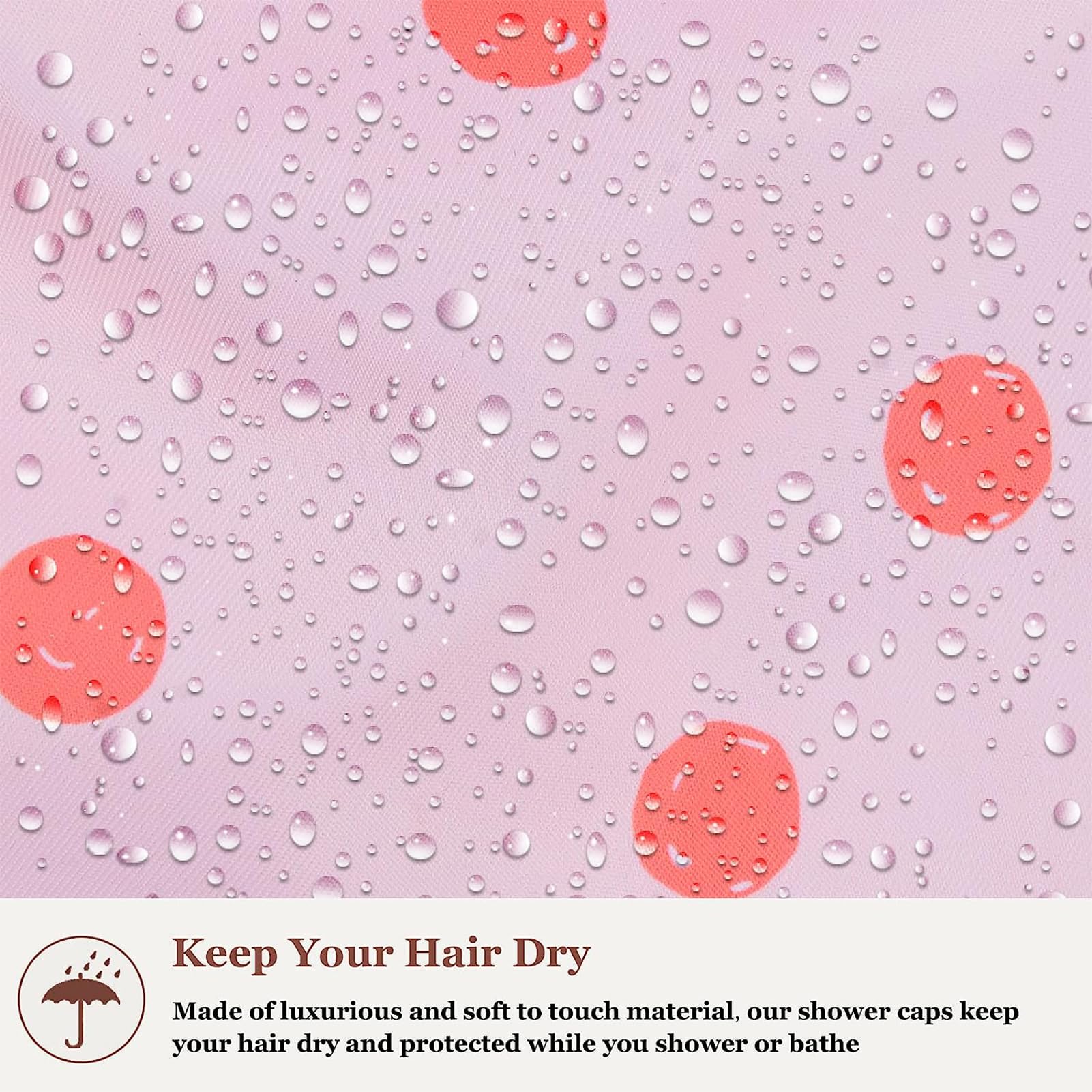 Luvruitaky Shower Cap Luxury Shower Caps For Women Reusable Waterproof Hair Cap For Shower With Adjustable Bowknot Hair Bath Cap