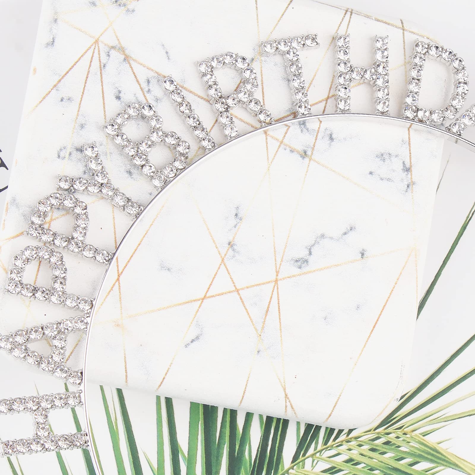 Cieher Birthday Tiaras,Rhinestone Birthday Tiara,Silver Queen Crown,Birthday Headband,Tiaras And Crowns For Women,Crown For Girl
