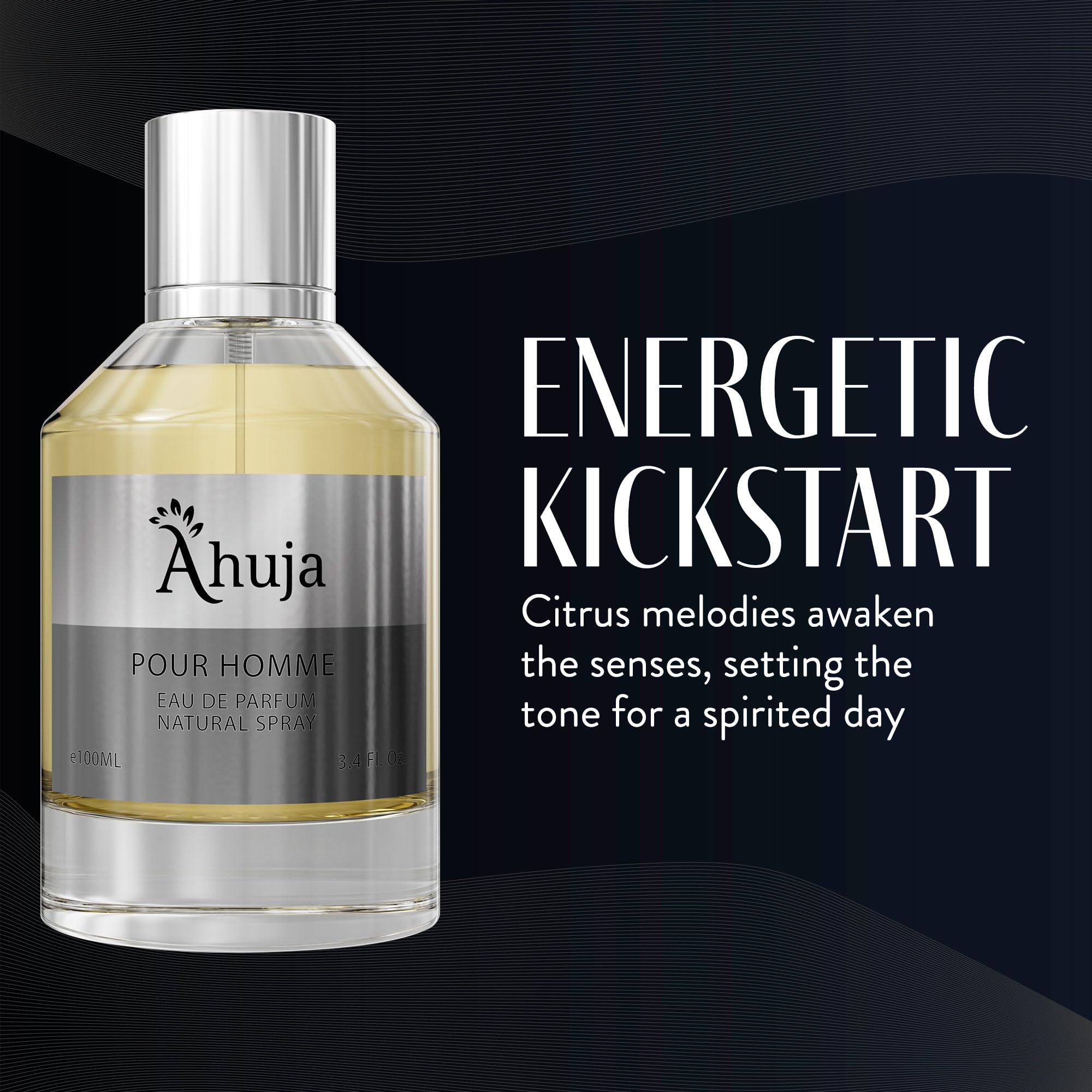 Ahuja Pour Homme Eau De Parfum For Men 3.4 Fl Oz - Men'S Fragrance - Long Lasting Perfume For Men Original Citrus & Fruity Symph