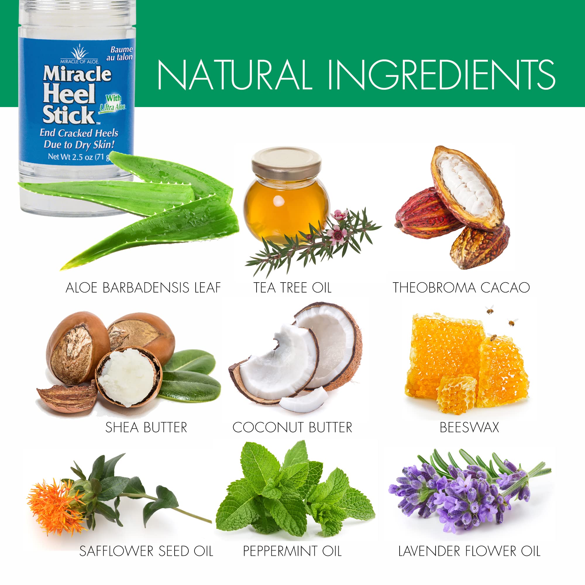 Miracle Heel Stick 25 Oz Stick And Miracle Foot Repair 1 Oz Tube Made With Pure Ultraaloe Gel Keeps Feet And Heels Looking And F