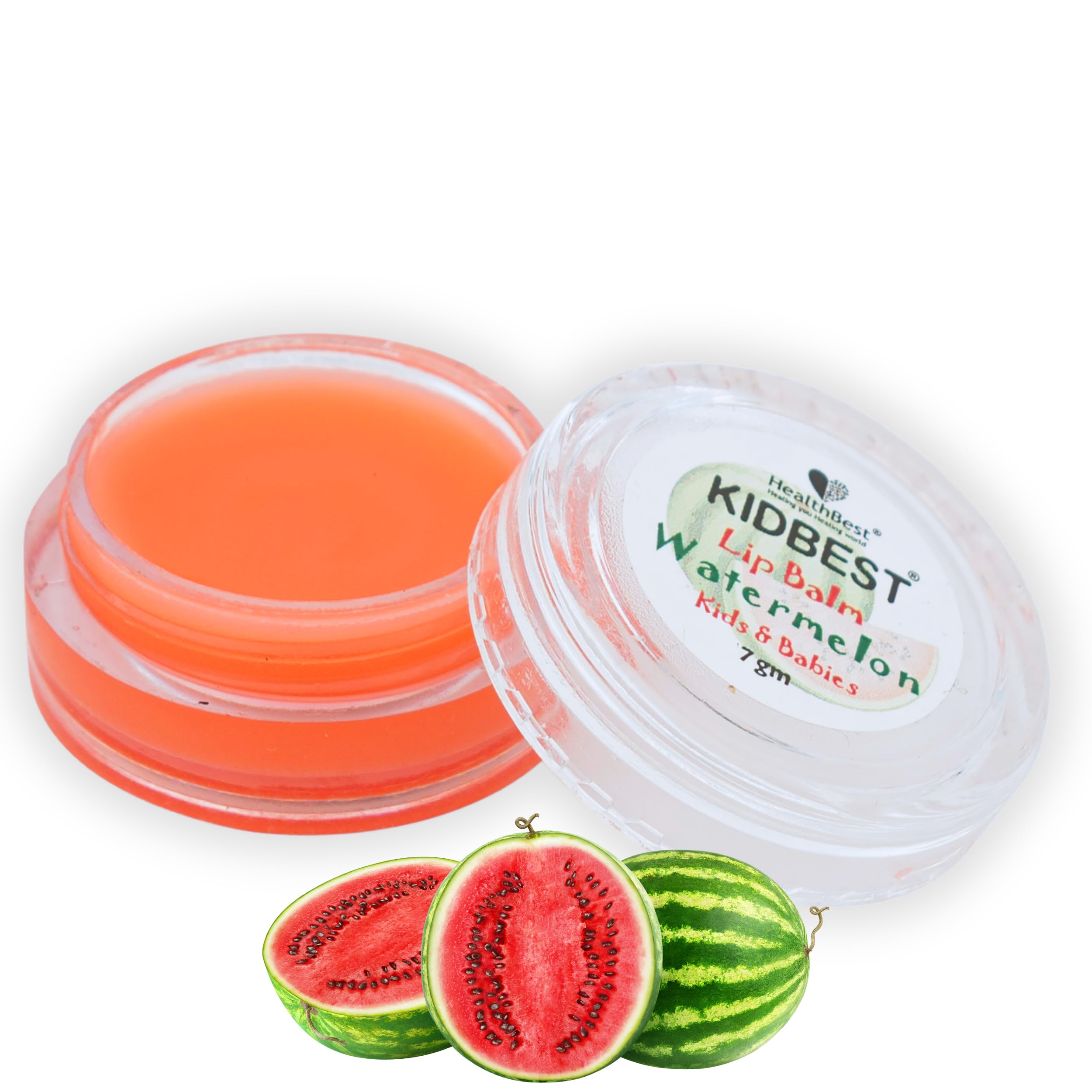 Healthbest Kidbest Lip Balm For Kids, Extra Nourishing, Soothing Lips, Tear, Paraben, Sls Free, Watermelon Flavor, 7Gm, Peach