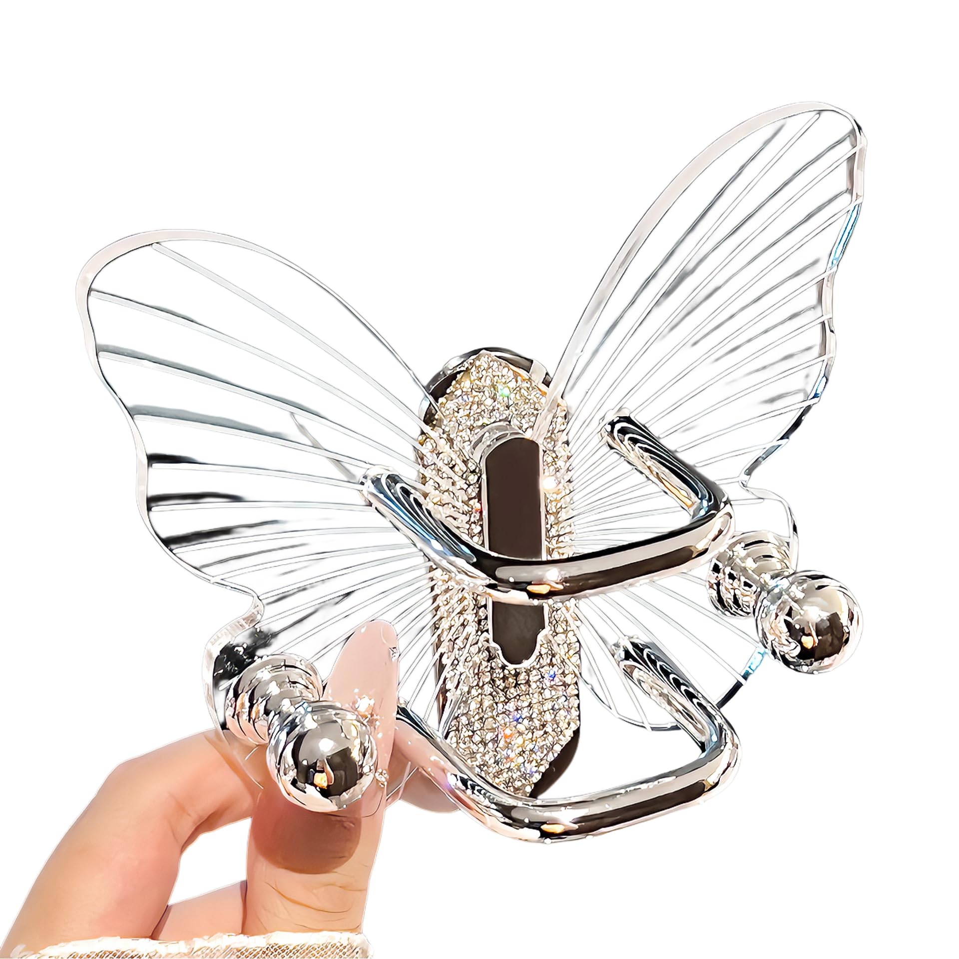 Self Adhesive Wall Mounted Butterfly Rhinestone Comb Holder(With Drill)