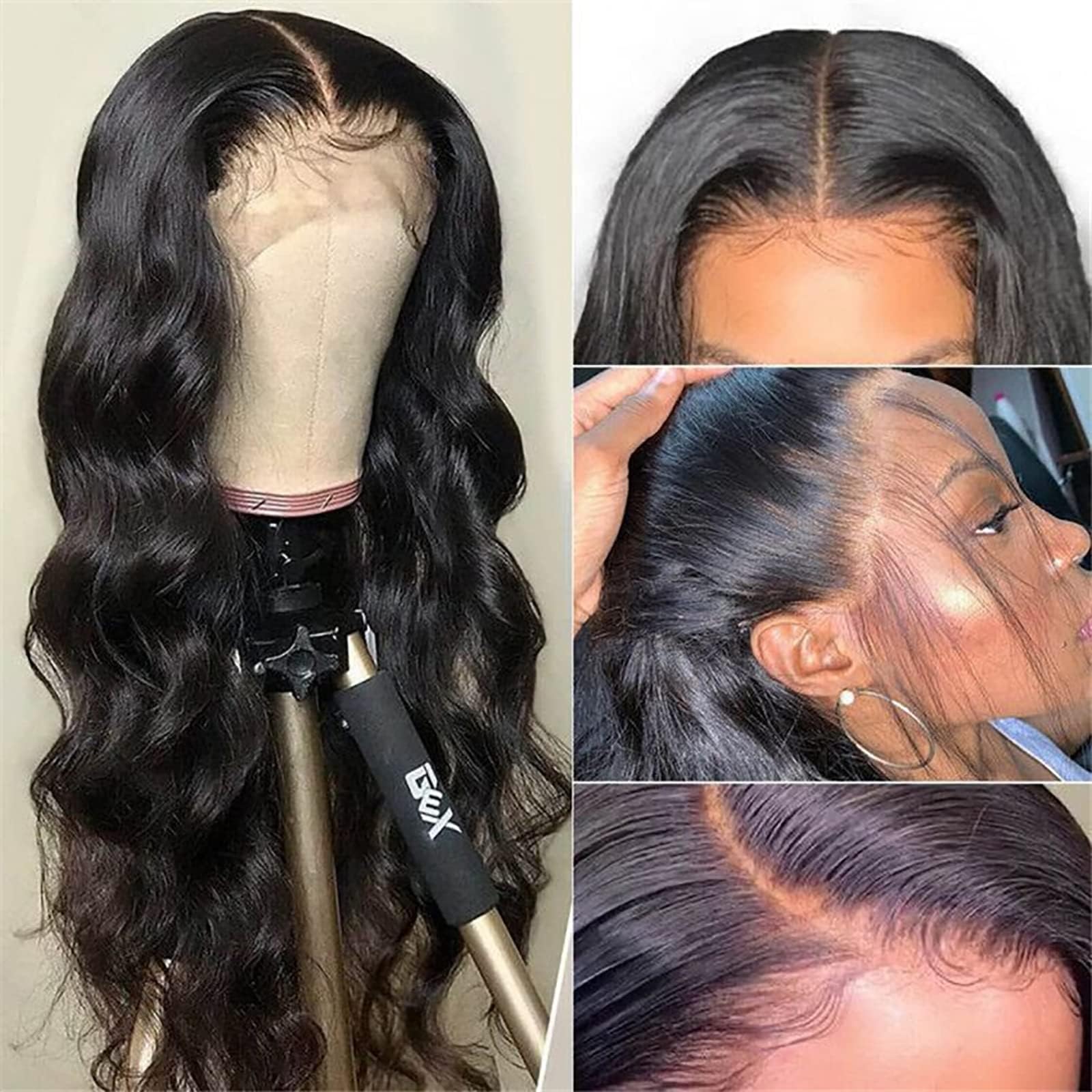 4X4 Lace Front Wigs Human Hair Pre Plucked With Baby Hair 150% Density 22 Inch Body Wave Brazilian Virgin Frontal Human Hair Wig