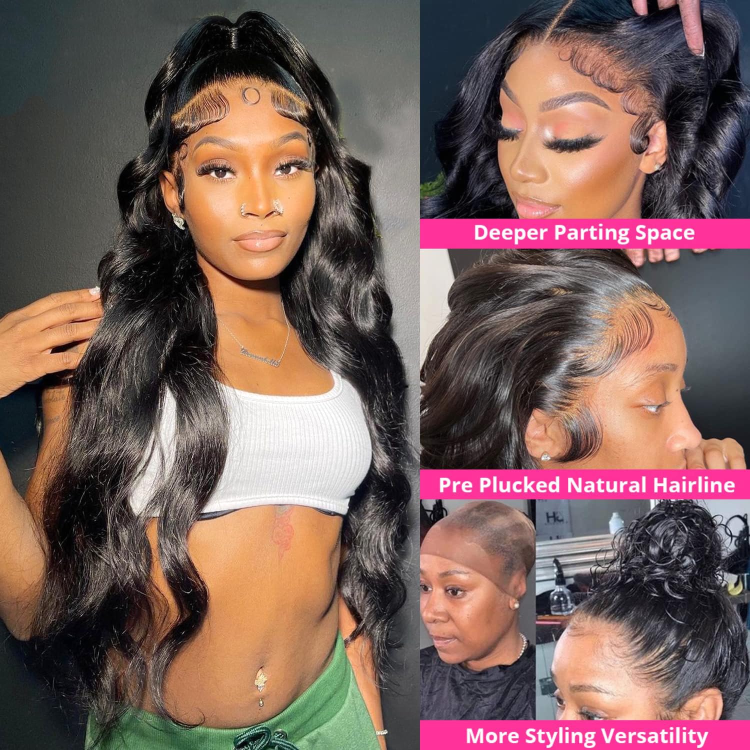 Superlook 360 Lace Front Wigs Human Hair Pre Plucked Body Wave Transparent Lace Front Wigs Human Hair 360 Hd Full Lace Human Hai
