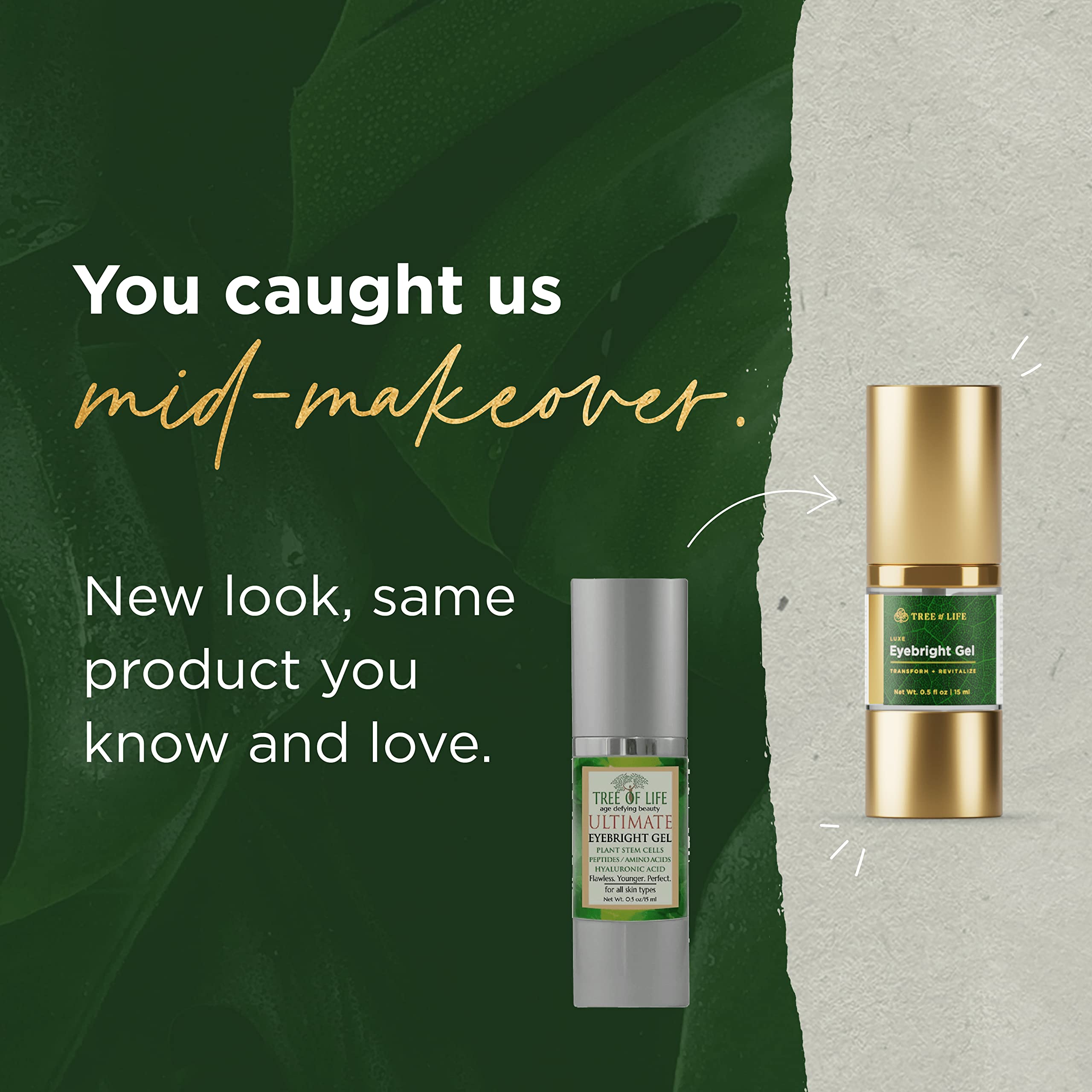Tree of Life Anti-Aging Eye Treatment Gel Cream to Hydrate Dark Circles and Reduce Puffiness, Bags and Wrinkles, Luxe Eyebright