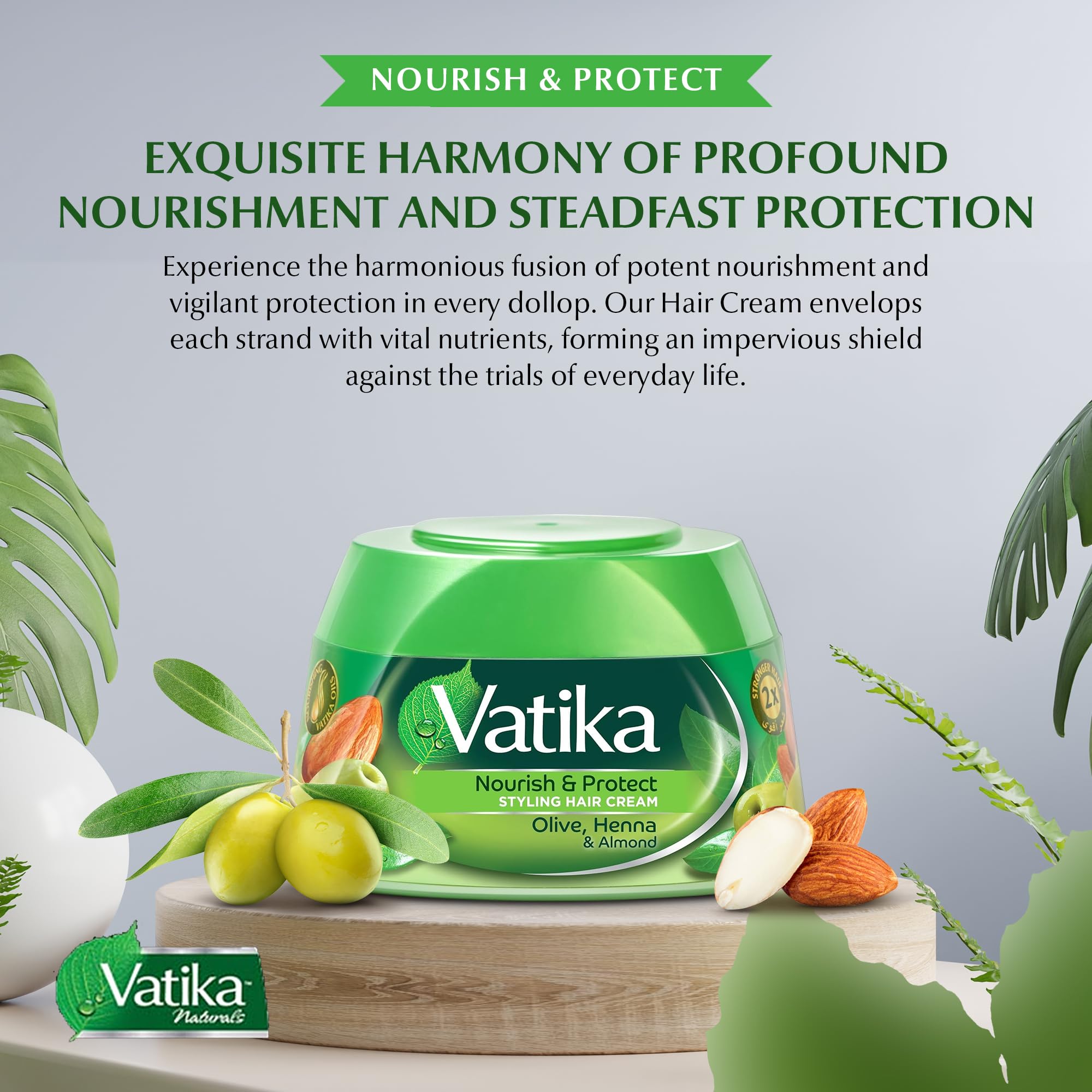 Dabur Vatika Naturals Hair Cream, Natural Moisturizing Hair Cream For Men And Women With All Hair Types - Short, Long, Dry Or Co