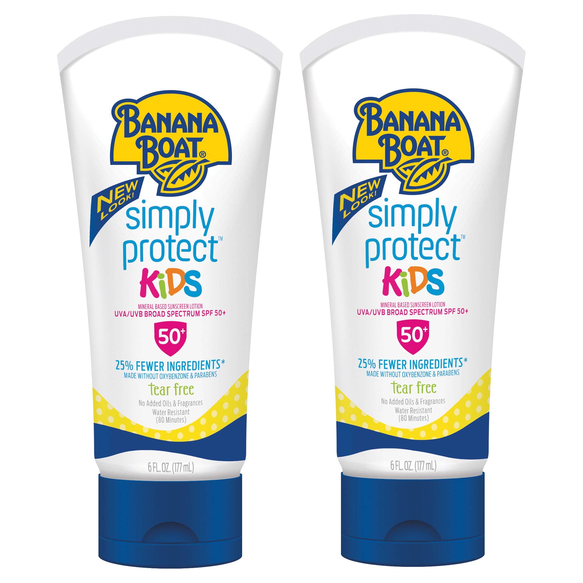 Banana Boat Kids 100% Mineral Sunscreen Lotion Spf 50, Twin Pack | Kids Sunscreen, Kids Sunblock, Banana Boat Mineral Sunscreen