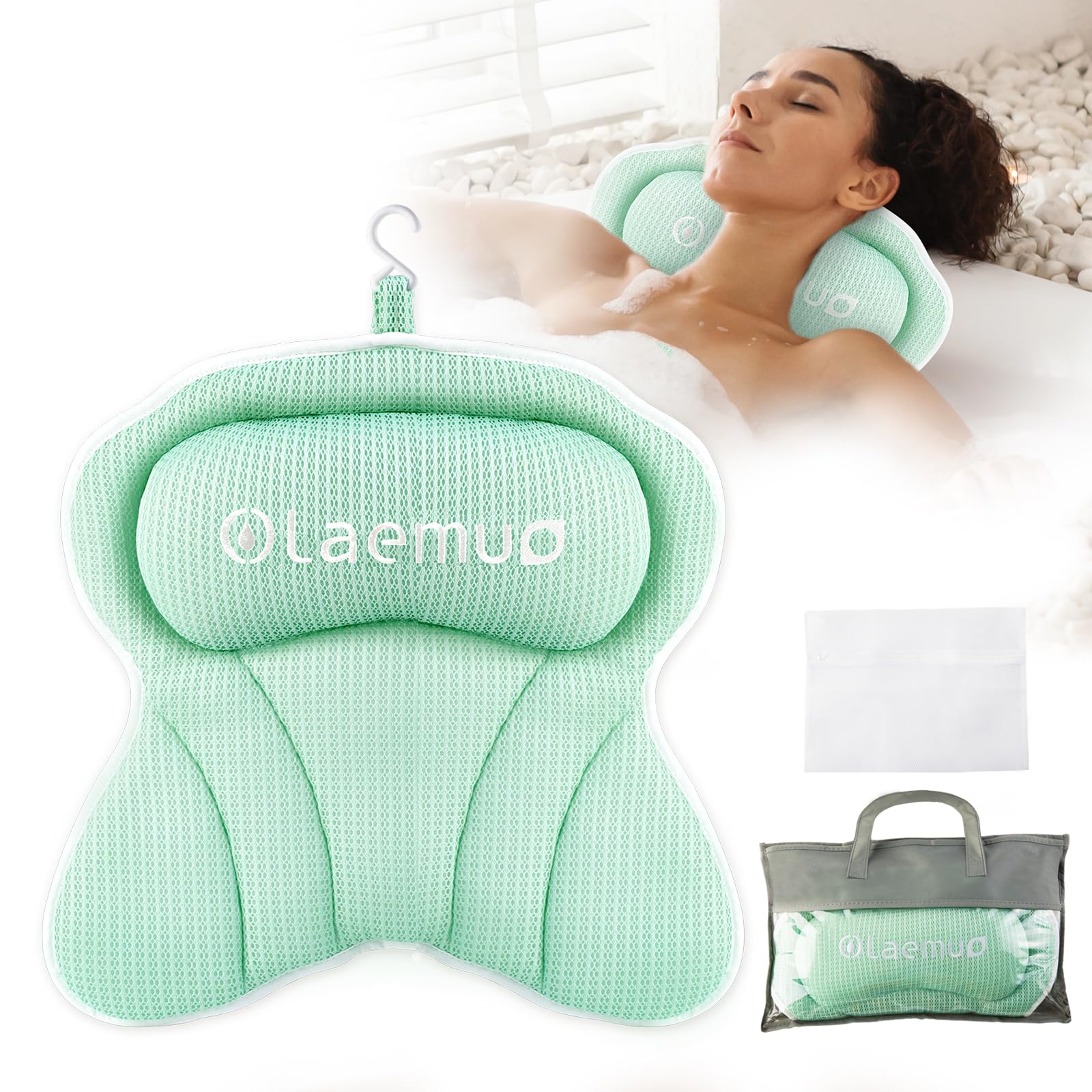 Olaemuo Bath Pillows For Tub, Bath Pillow Luxury Bathtub Pillow, Soft Bath Tub Pillow For Bathtub For Head And Neck,Bathtub Neck