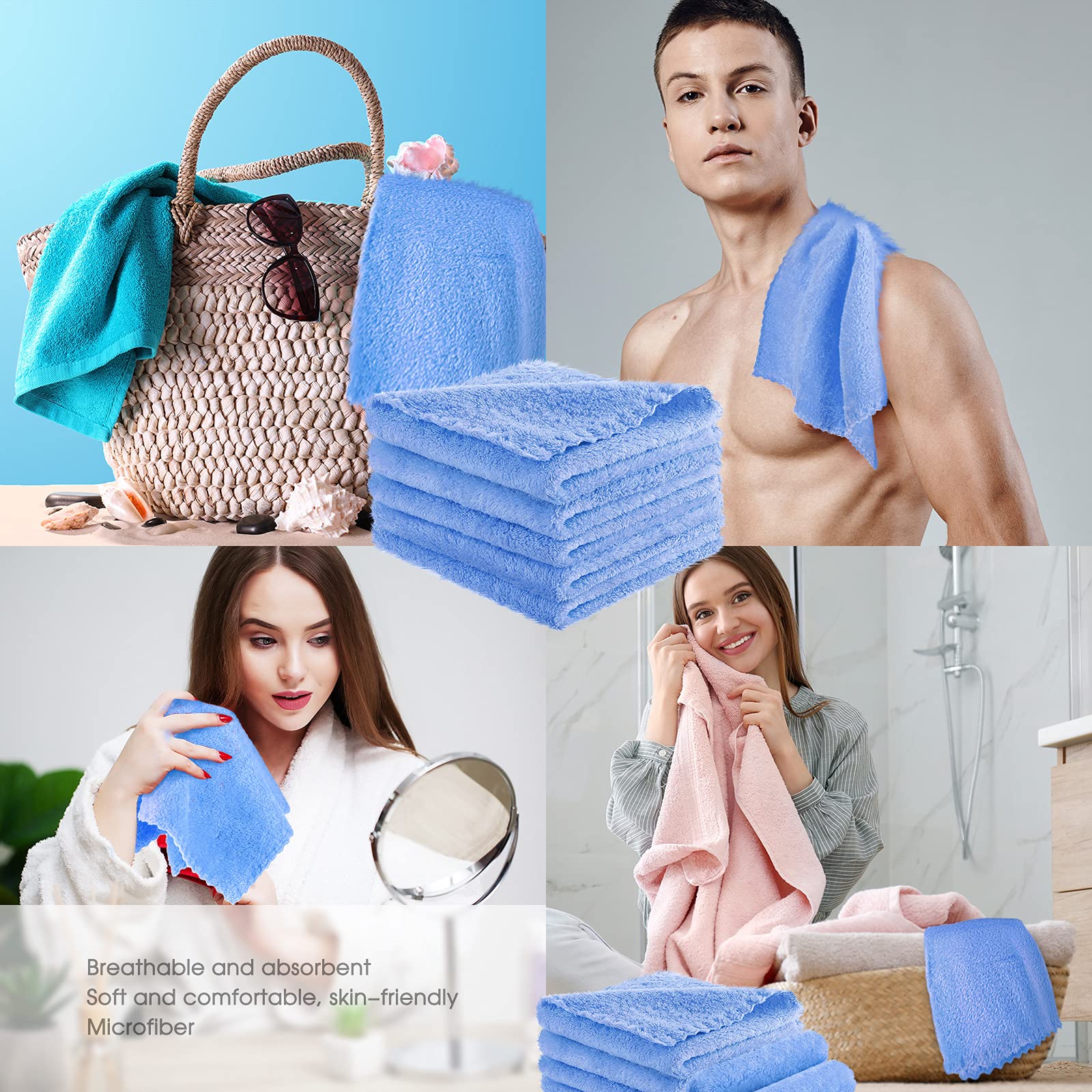 Syhood 12 Pieces Face Wash Cloth 12 X 12 In Makeup Remover Cloths Towel Coral Velvet Facial Microfiber Cloths Soft Fast Drying F