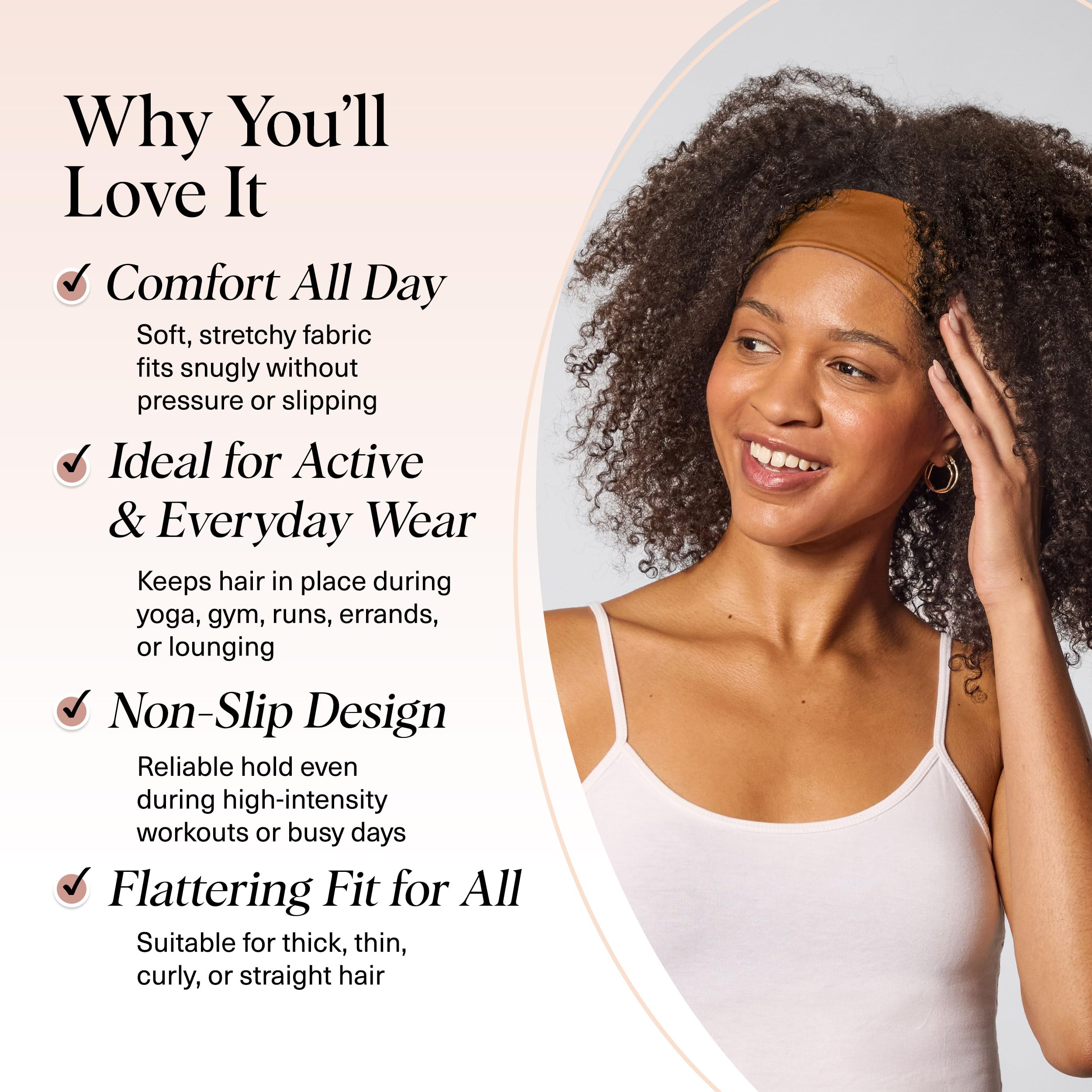 Kitsch Wide Headbands for Women - Fashion Sports Headband for Workout, Yoga, Gym, Running, Exercise | Stretchy Head Bands for Wo