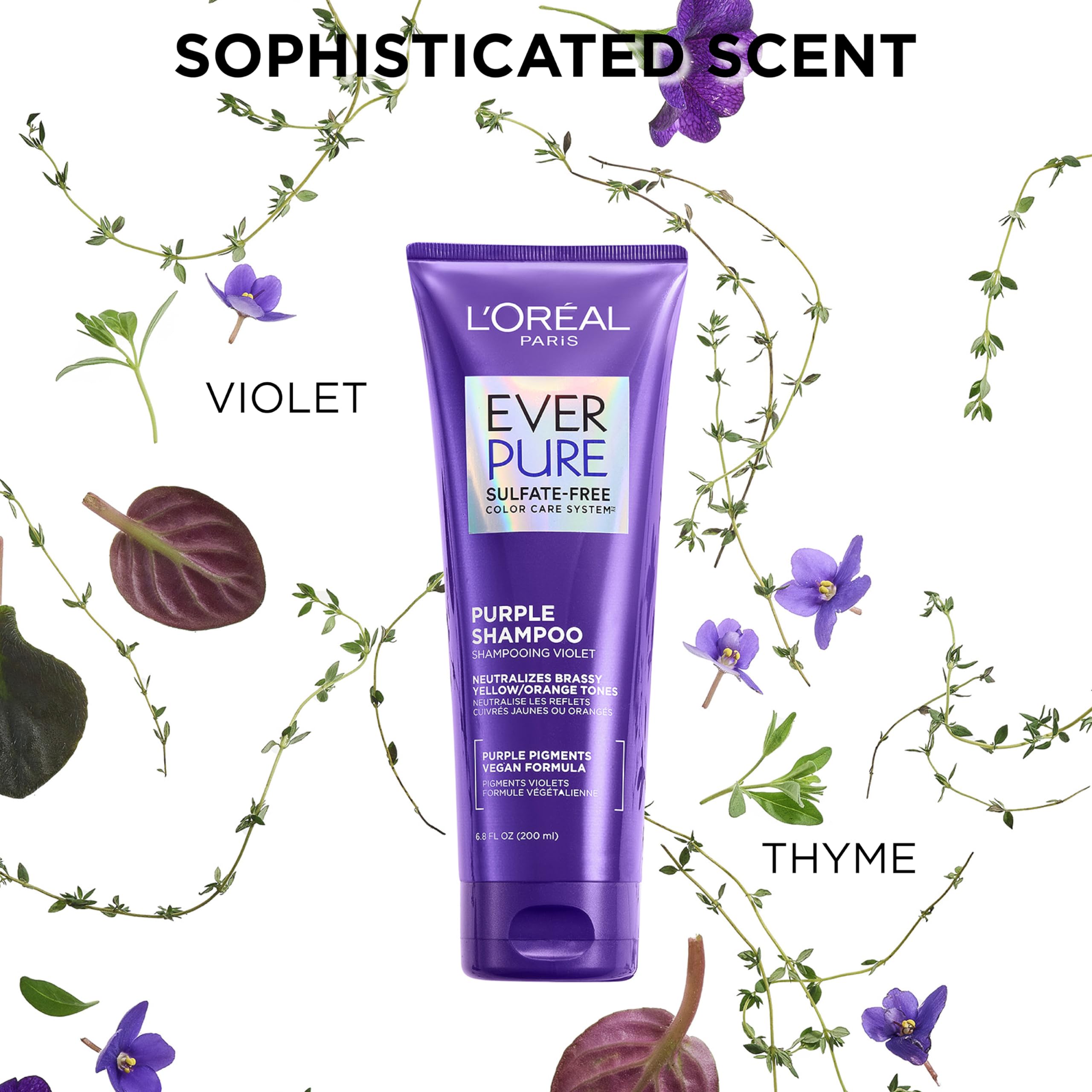 Loral Paris Everpure Sulfate Free Brass Toning Purple Shampoo For Blonde, Bleached, Silver, Or Brown Highlighted Hair, 23Fl; Oz