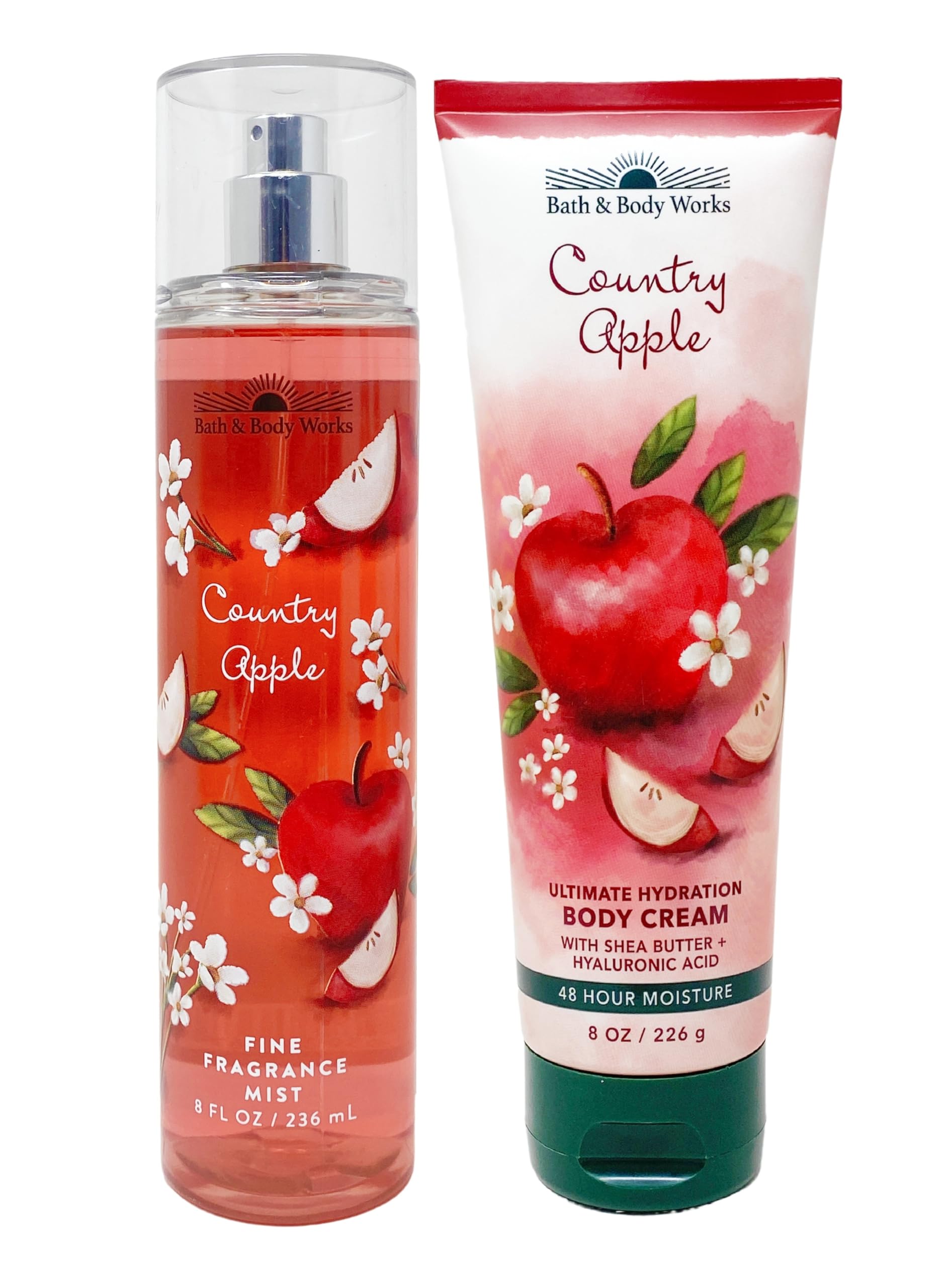 Bath Body Works Country Apple Bundle includes 1-Tube Country Apple Ultra Shea Body Cream, 8 oz + 1-Bottle Country Apple Fine Fra