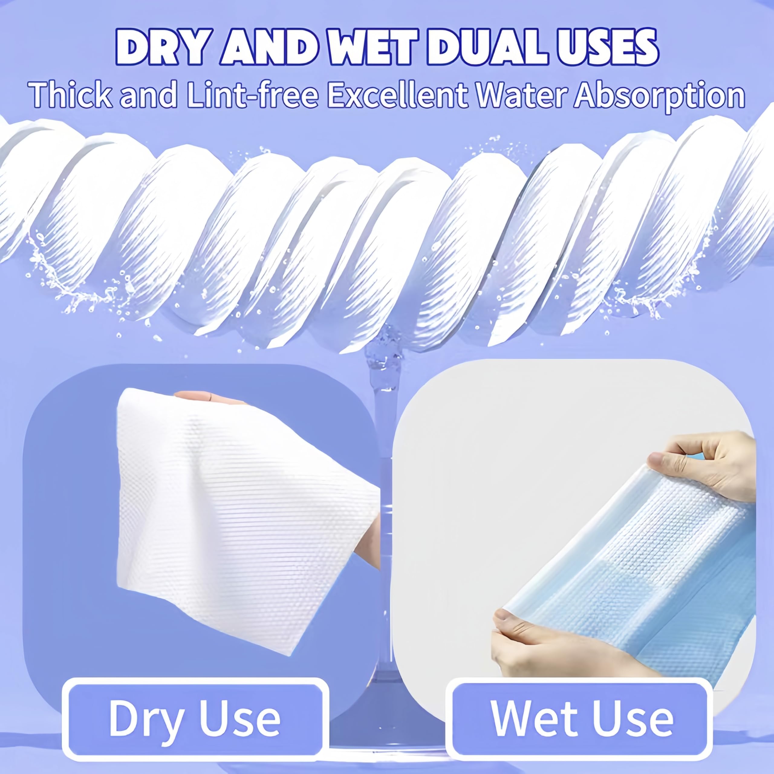 Disposable Face Towel 100 Count, Soft Cotton Clean Skin Face Towels, Dry Wipes Cotton Facial Towels Wash Cloths Tissue Thickened