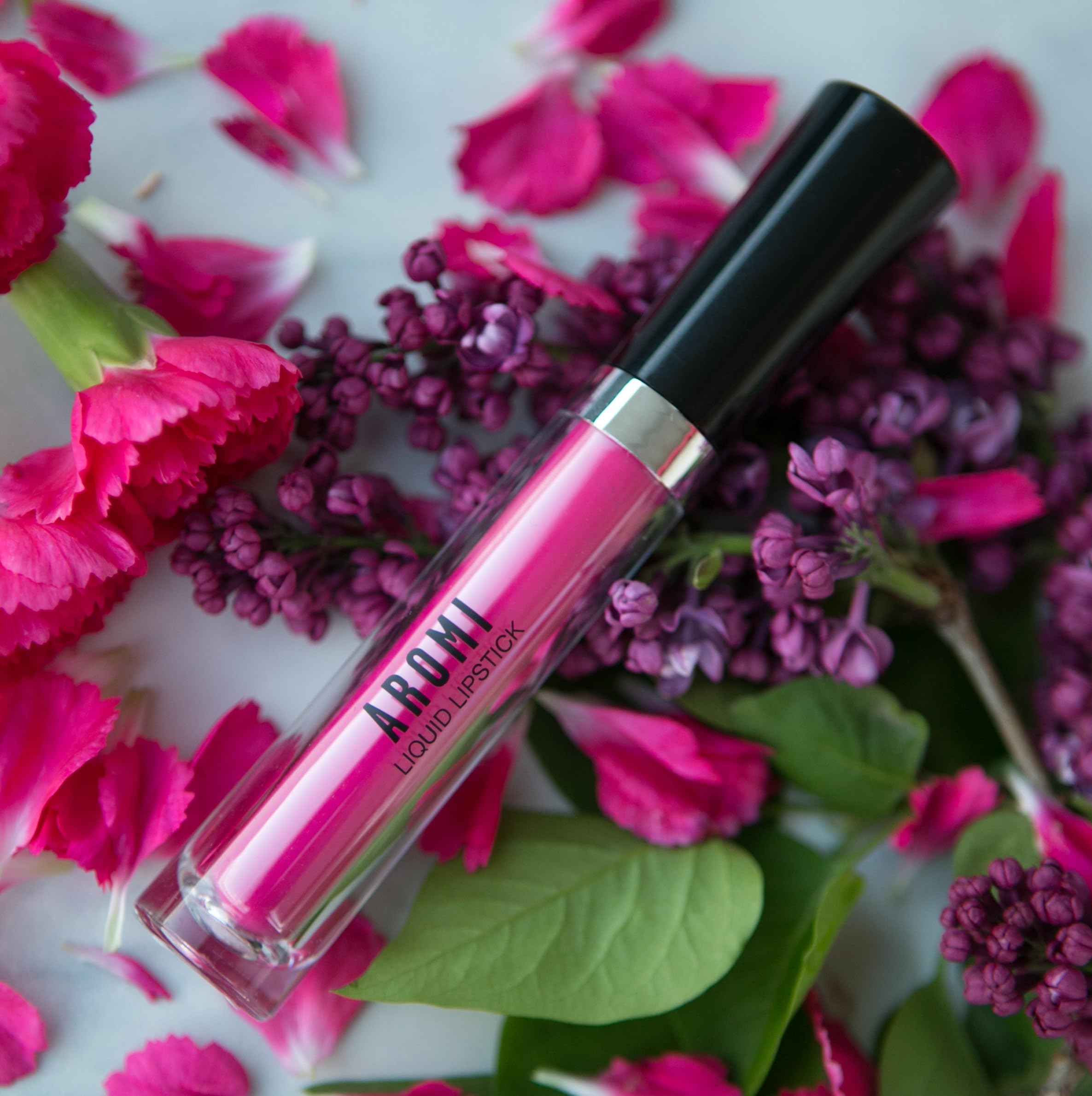 Aromi Neon Pink Liquid Lipstick | Bright Magenta Lip Color, Vegan, Cruelty-Free, Hot Pink, Smudge Proof, Long-Lasting, Handmade
