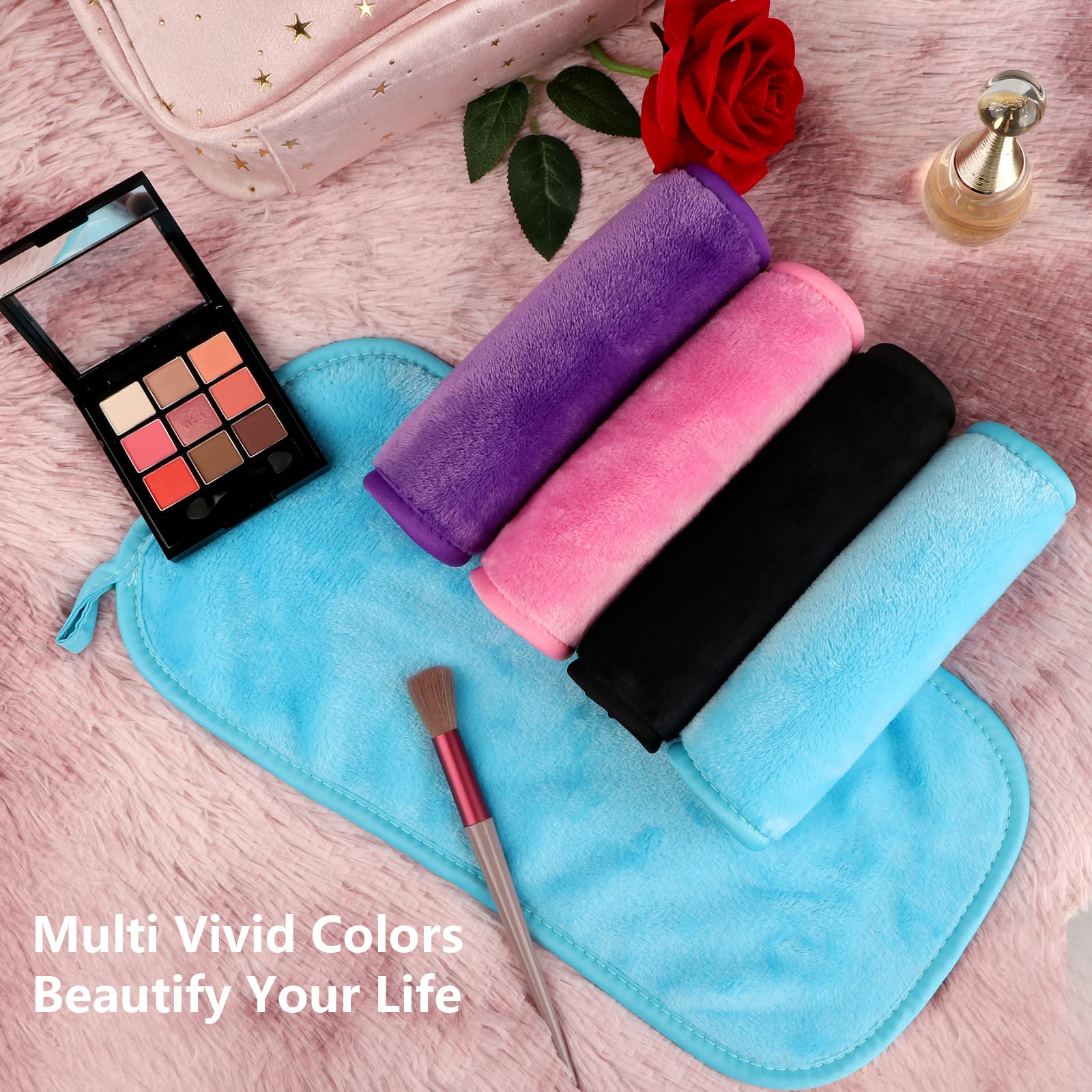 Orighty Makeup Remover Cloths 12 Pack, Reusable Microfiber Facial Cleansing Cloths, Remove Instantly Dirt, Makeup&Waterproof Mas
