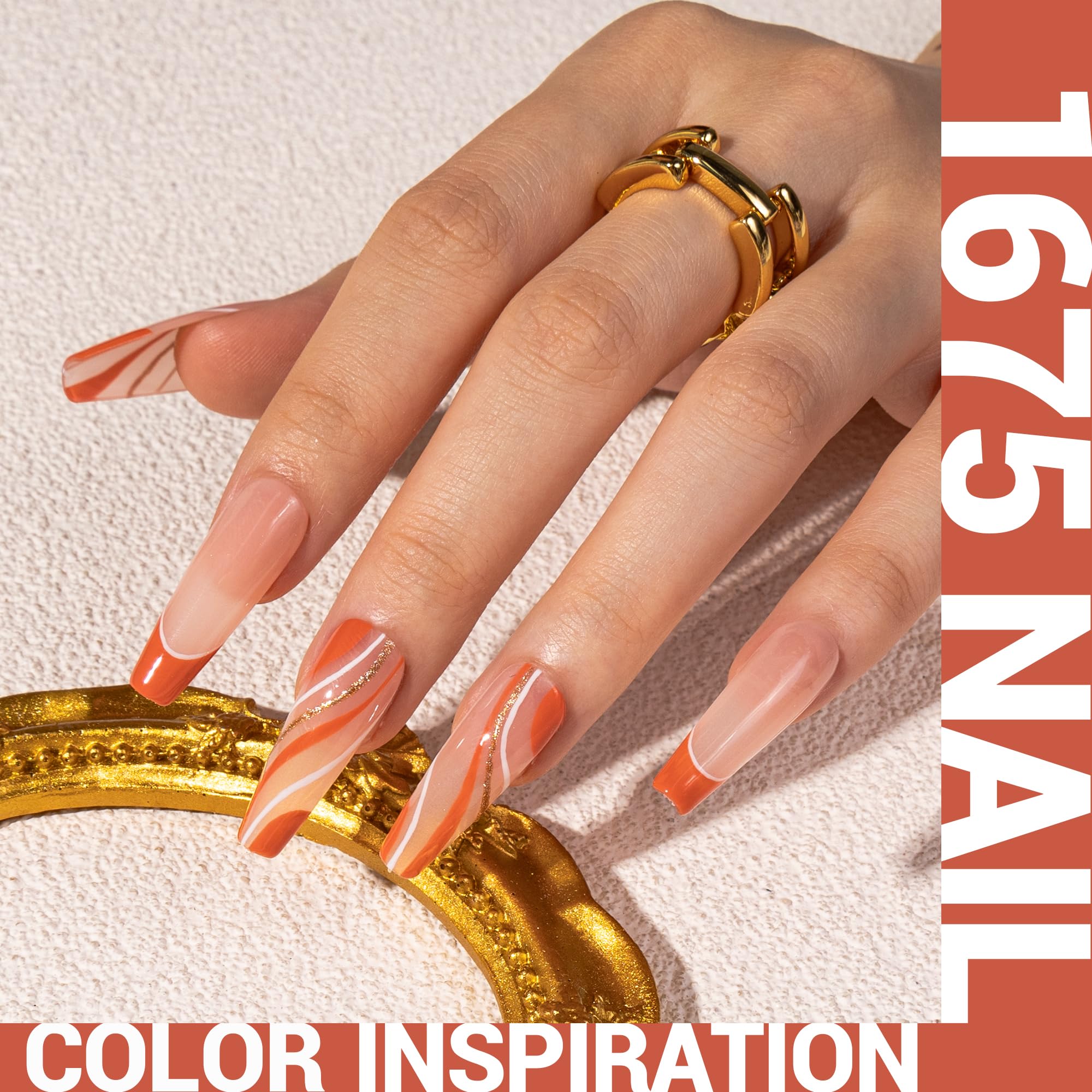 Melodysusie Thick Orange Gel Nail Polish,0.5Fl Oz Grapefruit Orange Nails Soak Off Uv Led Light Orange Gel Polish Gift For Women