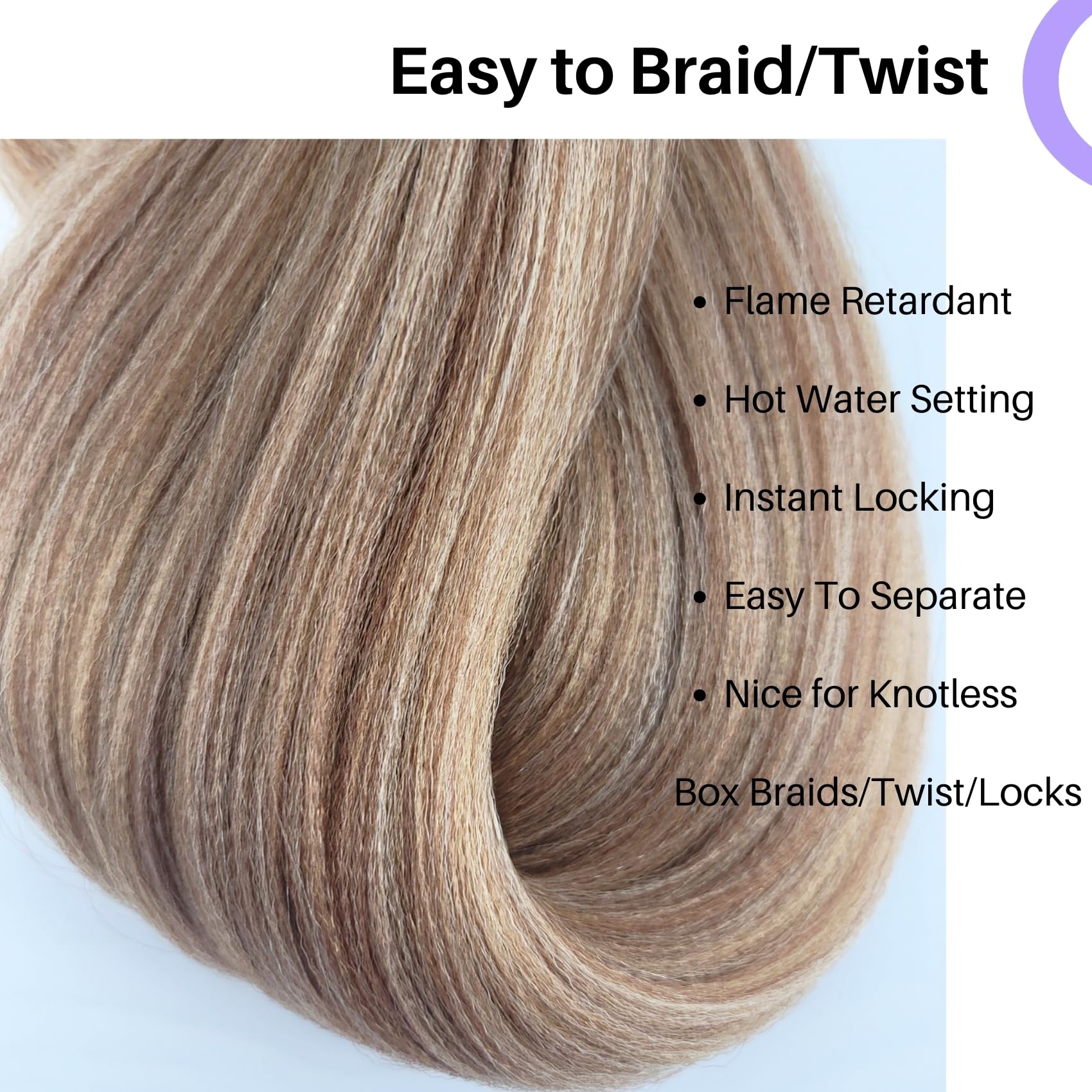 Brown Blonde Braiding Hair Pre Stretched Box Braids Hair Extension for Braiding 27/30/613 Mixed Braiding Hair for Knotless Box B