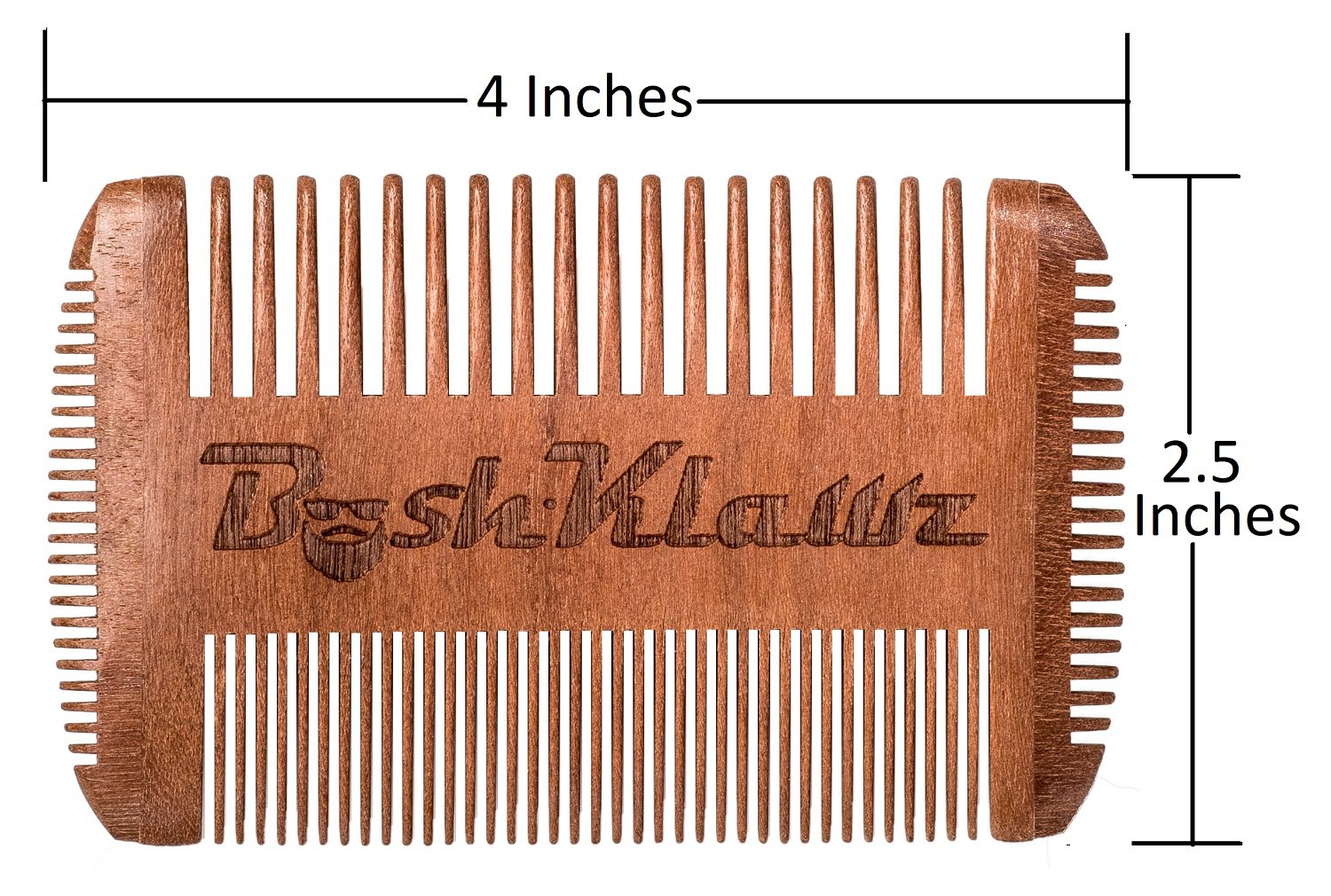 4Klawz Beard Comb - Pocket Comb for Men's Hair Beard Mustache and Sideburns with 4 Sides of Wide & Fine Teeth - Best Bearded Man