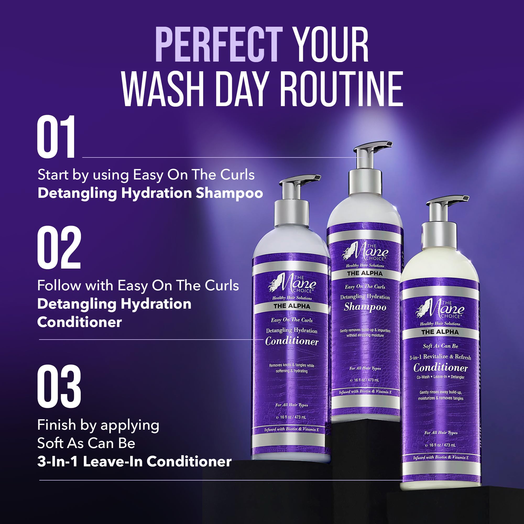The Mane Choice The Alpha Easy On The Curls Hydration Curly Hair Conditioner, Nourishing Detangling Conditioner Enriched with Bi