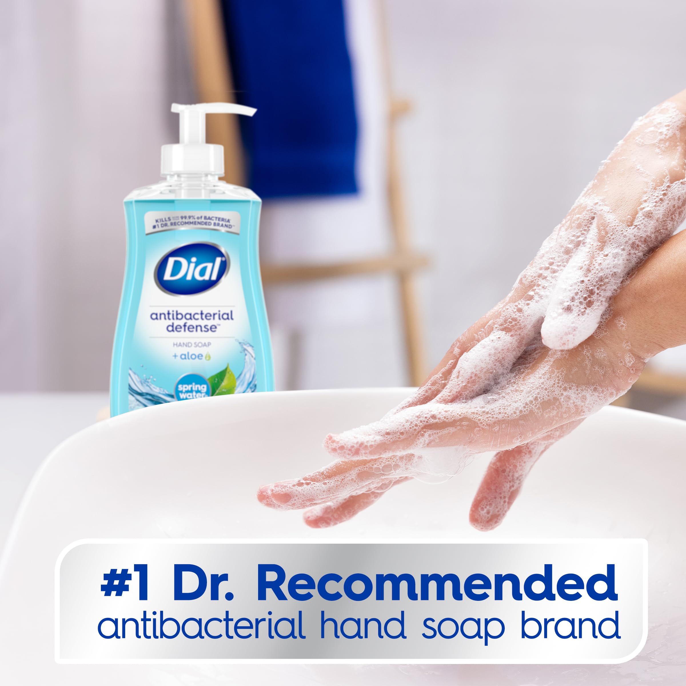 Dial Antibacterial Liquid Hand Soap, Spring Water, 11 Fl Oz (Pack Of 4)