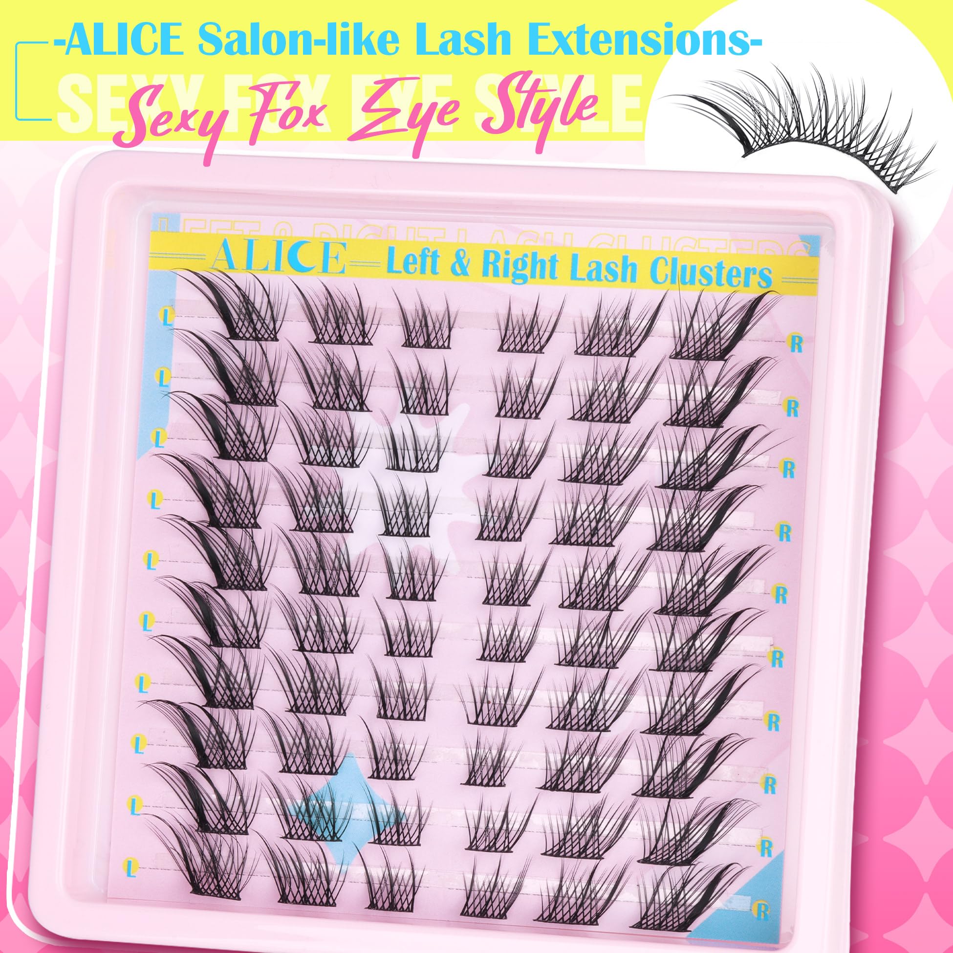 Alice Natural Lash Clusters Diy Lash Extensions Eyelash Extensions Wispy 3D Cat Eye Eyelash Clusters Left & Right C Curl Individ