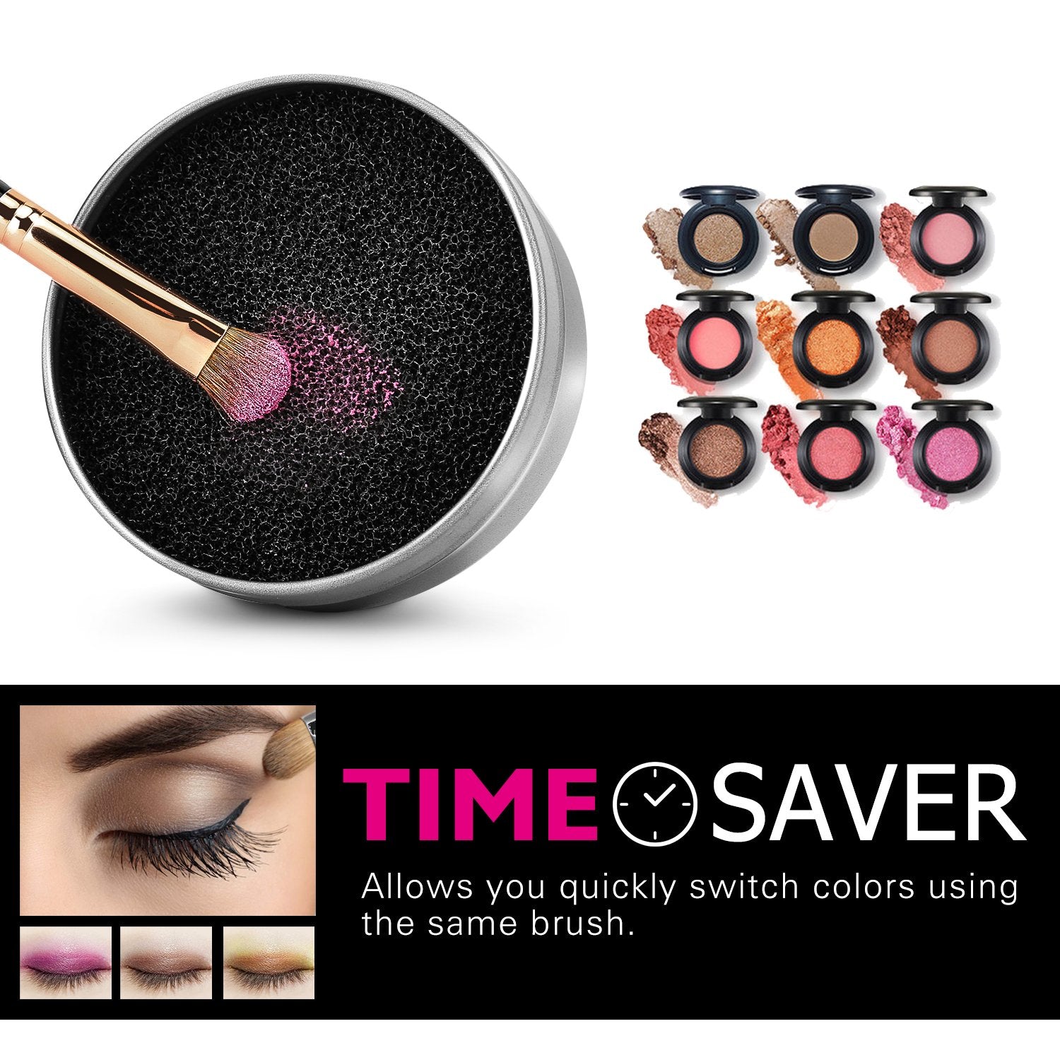 Luxspire Makeup Brush Cleaner Quick Wash Sponge Remover Color From Brush Makeup Cleaner Tool Switch Eye Shadow Color Dry Clean B