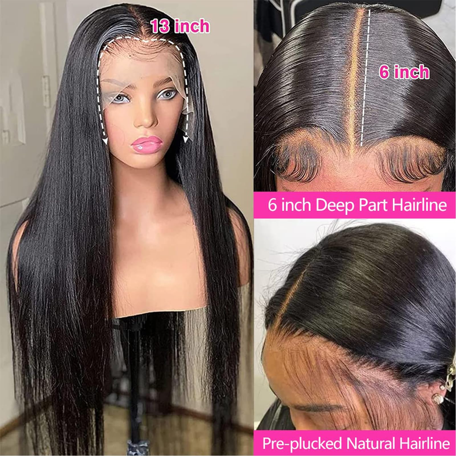 Lemoda 13X6 Lace Front Wigs Human Hair Straight Lace Front Wigs Human Hair Hd Transparent Lace Wig Pre Plucked 14A Virgin Human