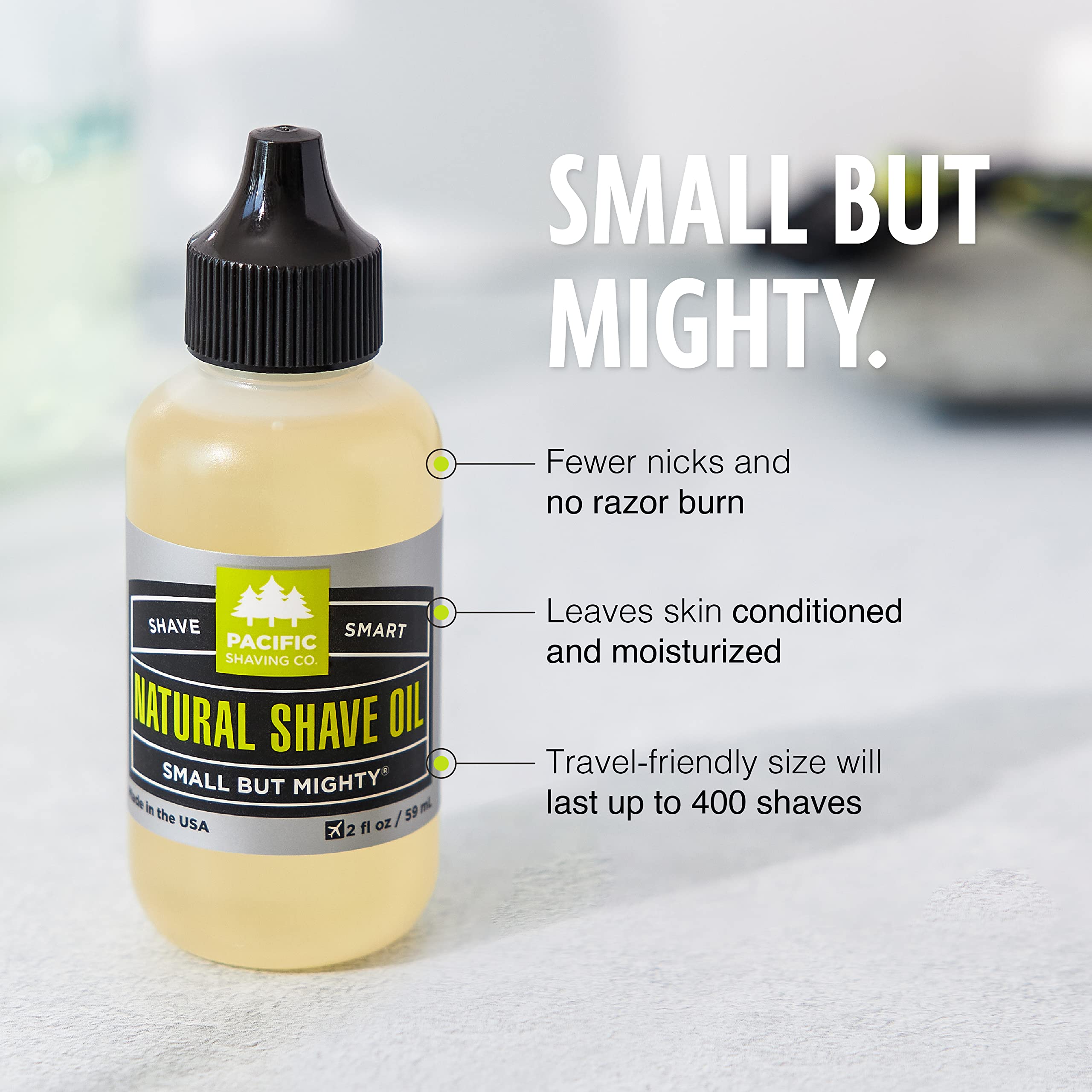 Pacific Shaving Company Natural Shaving Oil - Shaving Oil for Men & Women - Avocado Oil, Sunflower Seed Oil & Vitamin E Oil for