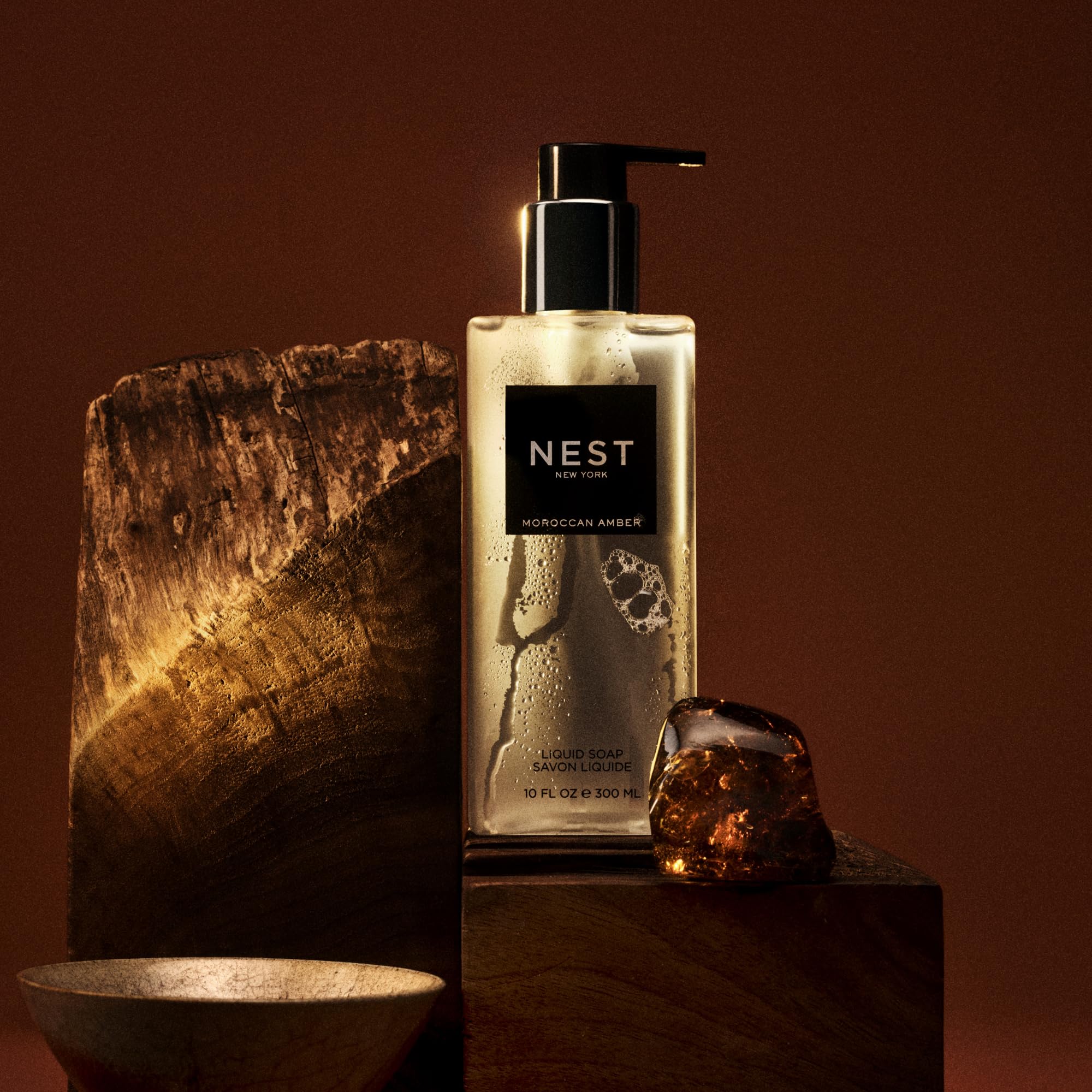 NEST New York Liquid Soap, Moroccan Amber - 10 fl oz - Cleanses & Nourishes Skin - Approx. 300 Pumps Per Bottle - Gluten Free &