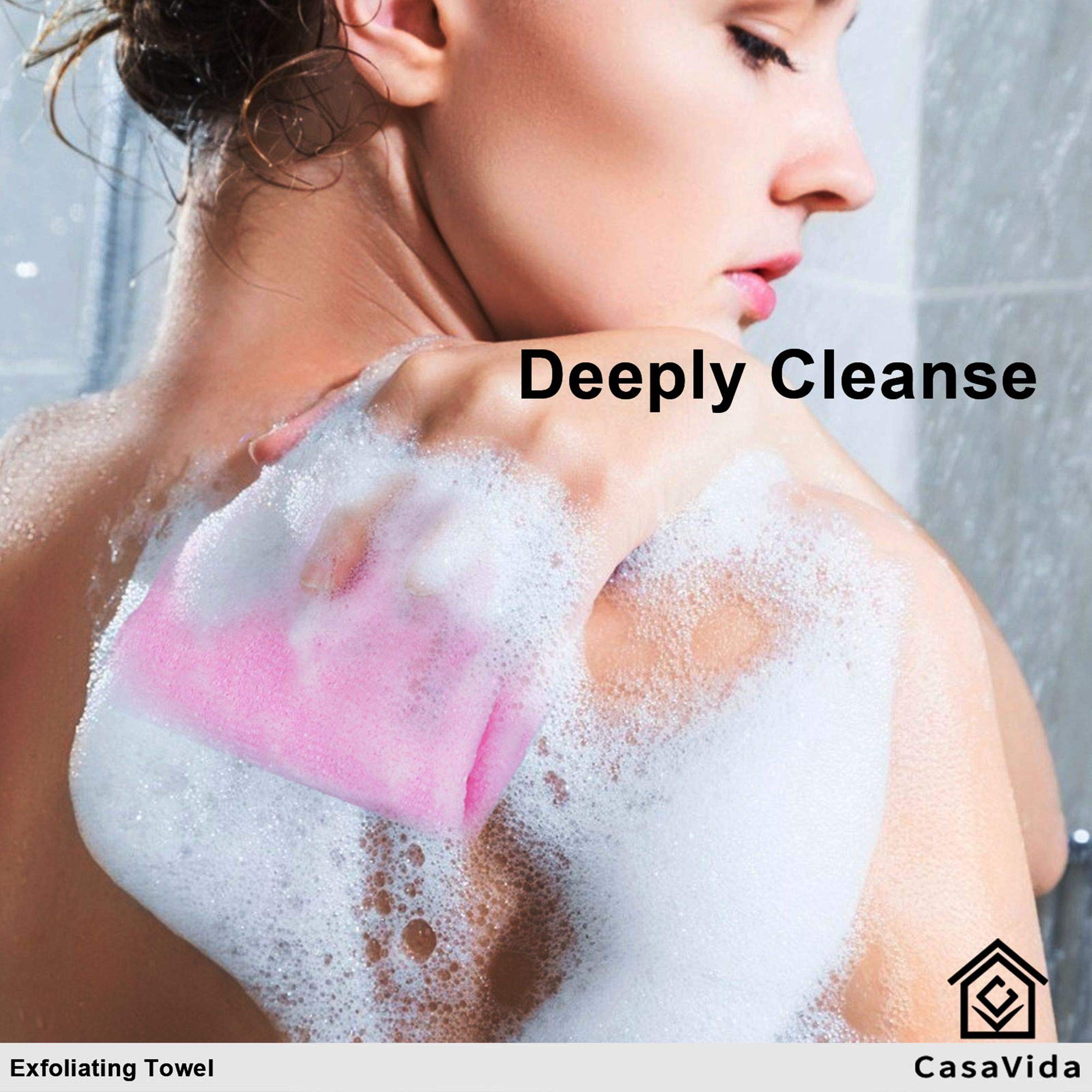 Exfoliating Washcloth Japanese Beauty Washcloth Nylon Bath Sponge Korean Loofah Towel Large Wash Cloth Body Scrub Premium Washcl