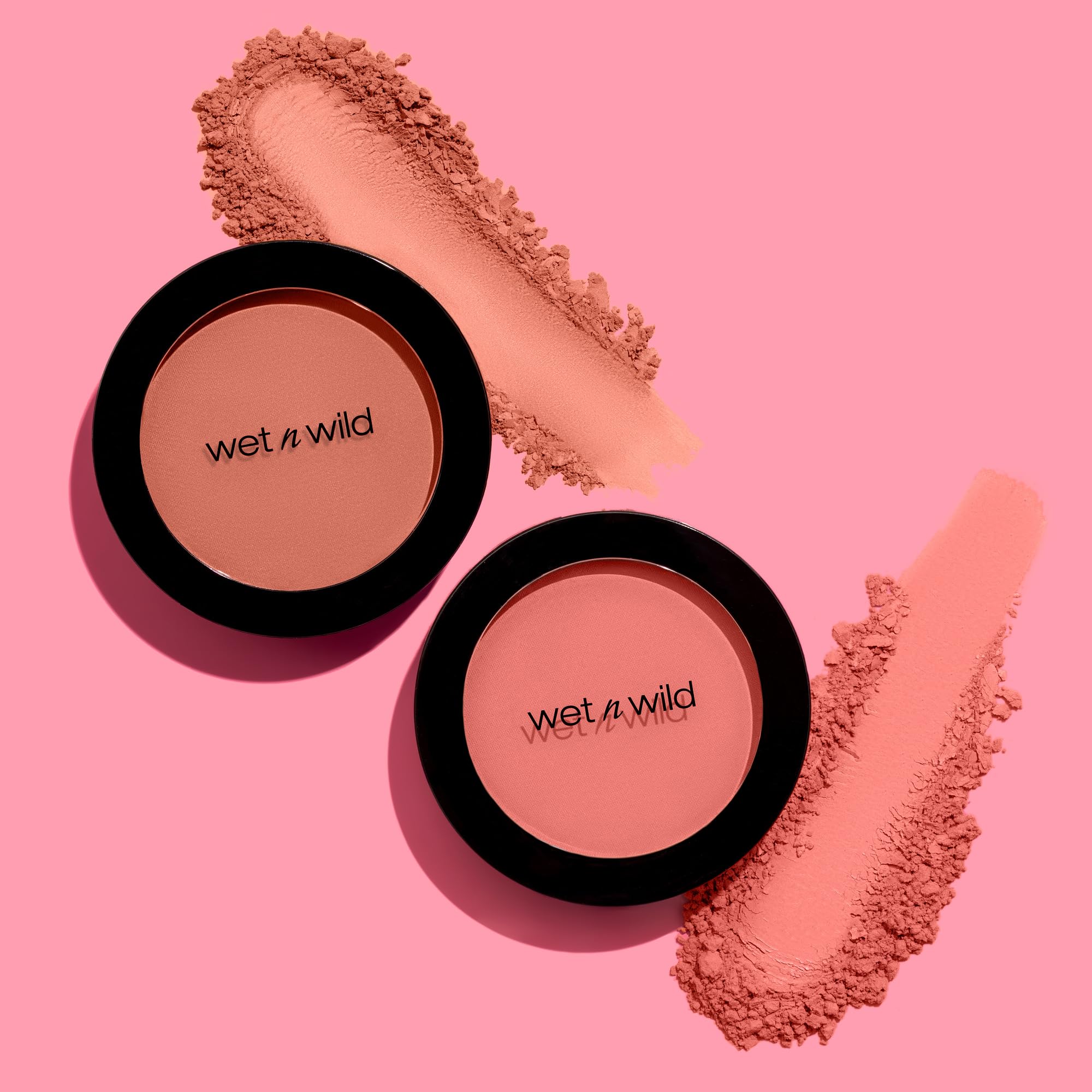 Wet N Wild Color Icon Blush Powder Makeup, Pinch Me Pink  Matte Natural Glow  Moisturizing Jojoba Oil