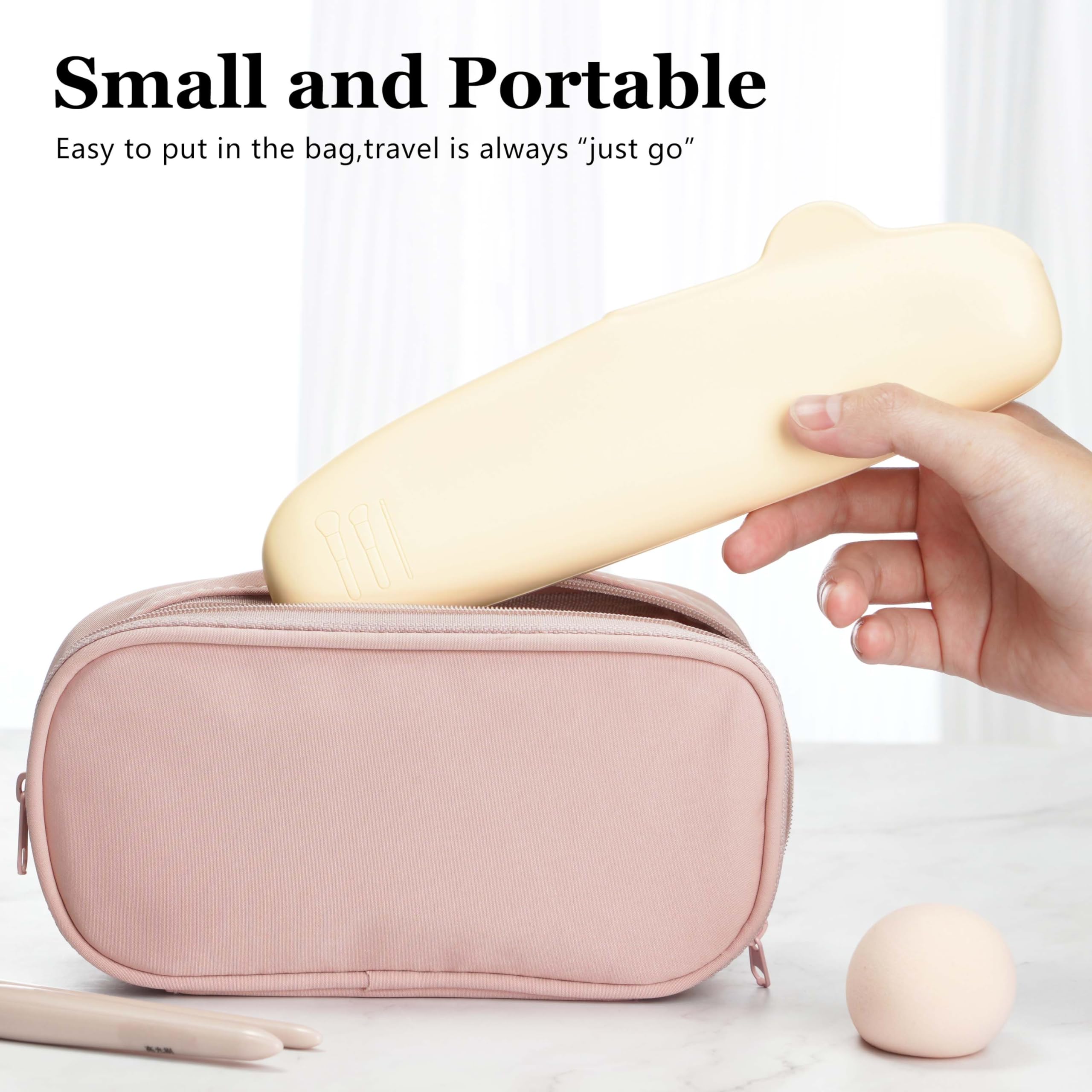 Bpluma Silicone Makeup Brush Holder, Half open Snap Design, Washable Case For Travel Business